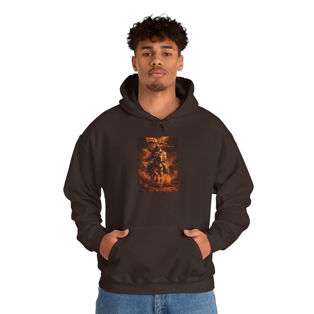 Mythic Rider Hoodie — Fiery Horseman  Templar Religious Graphic Sweatshirt