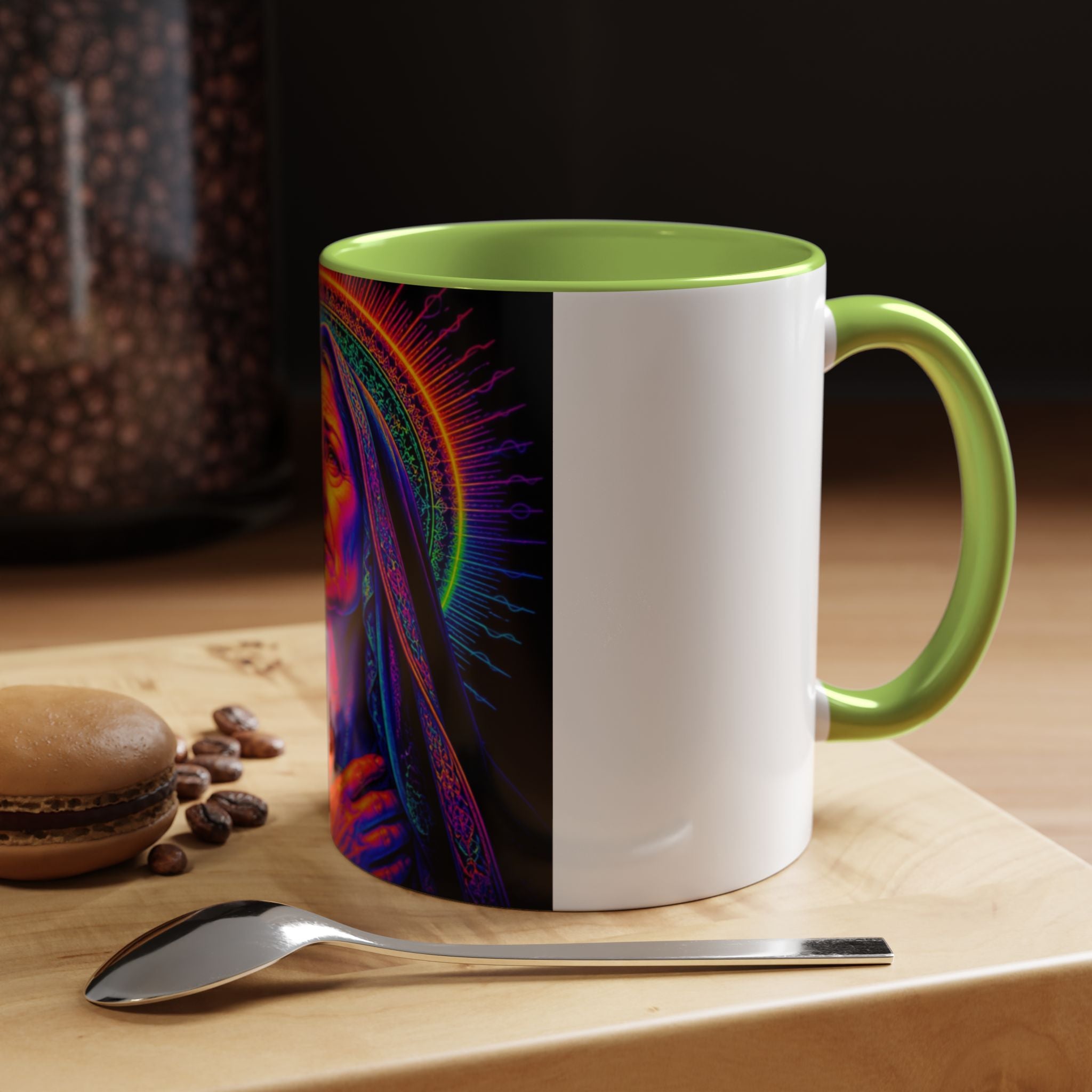 Neon Madonna Accent Coffee Mug - Vibrant Religious Art 11/15oz