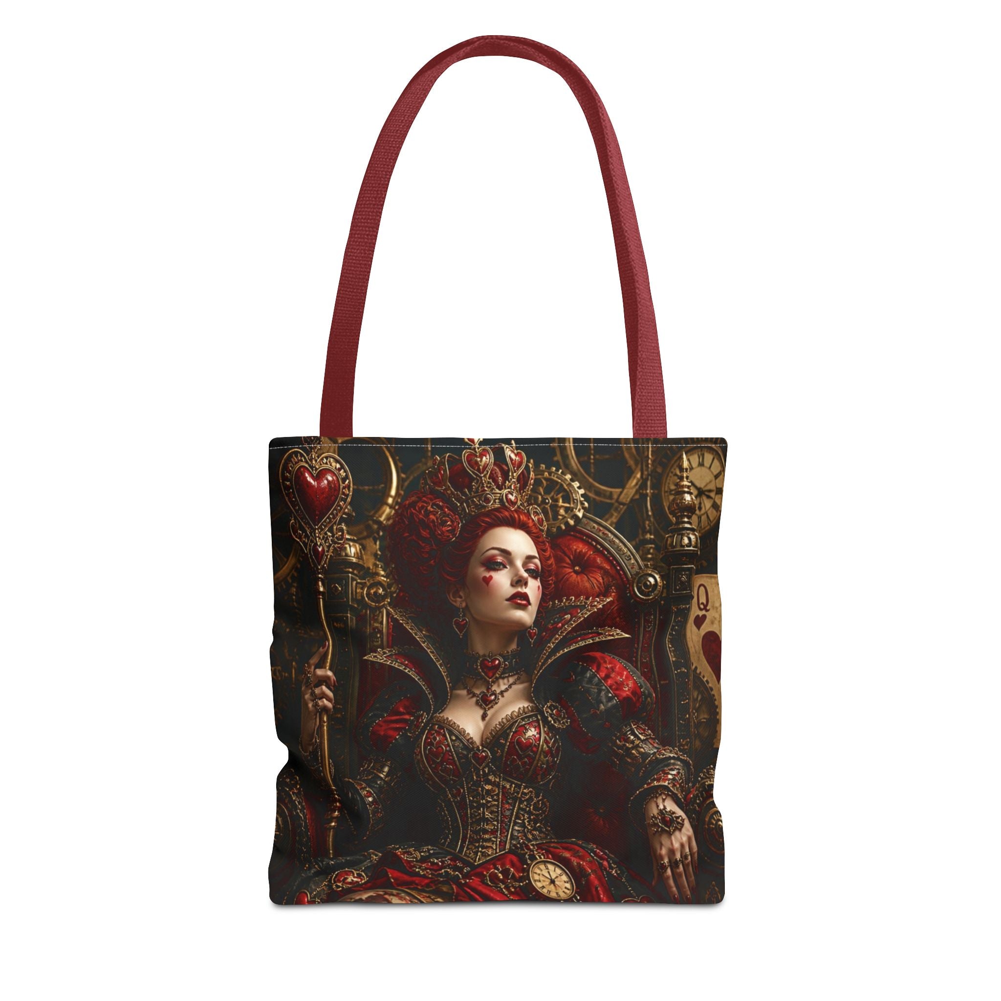 Gothic Queen & Jester All-Over Print Tote Bag — Dark Fantasy  Steampunk Art Tote for Gothic Fashion & Cosplay
