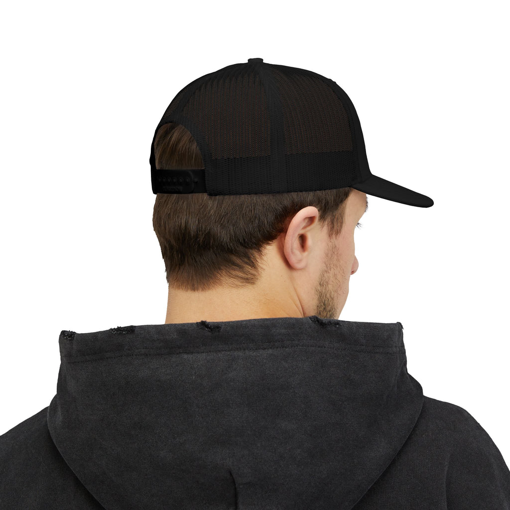 Religious Trucker Cap — Mosaic Sacred Heart Patch Snapback