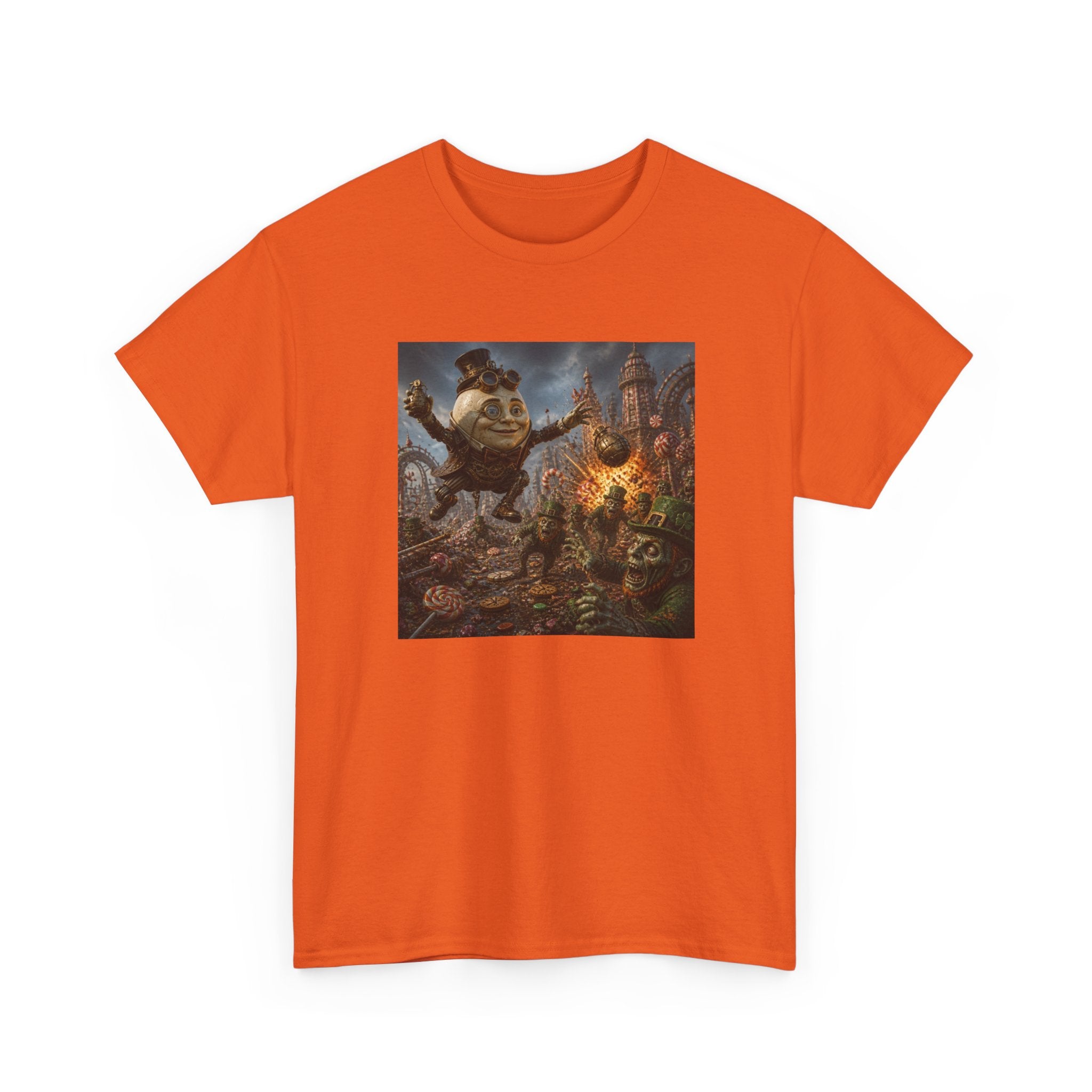 Fantasy Monster Battle Steampunk Humpty T-Shirt — Epic RPG Creature Art Tee