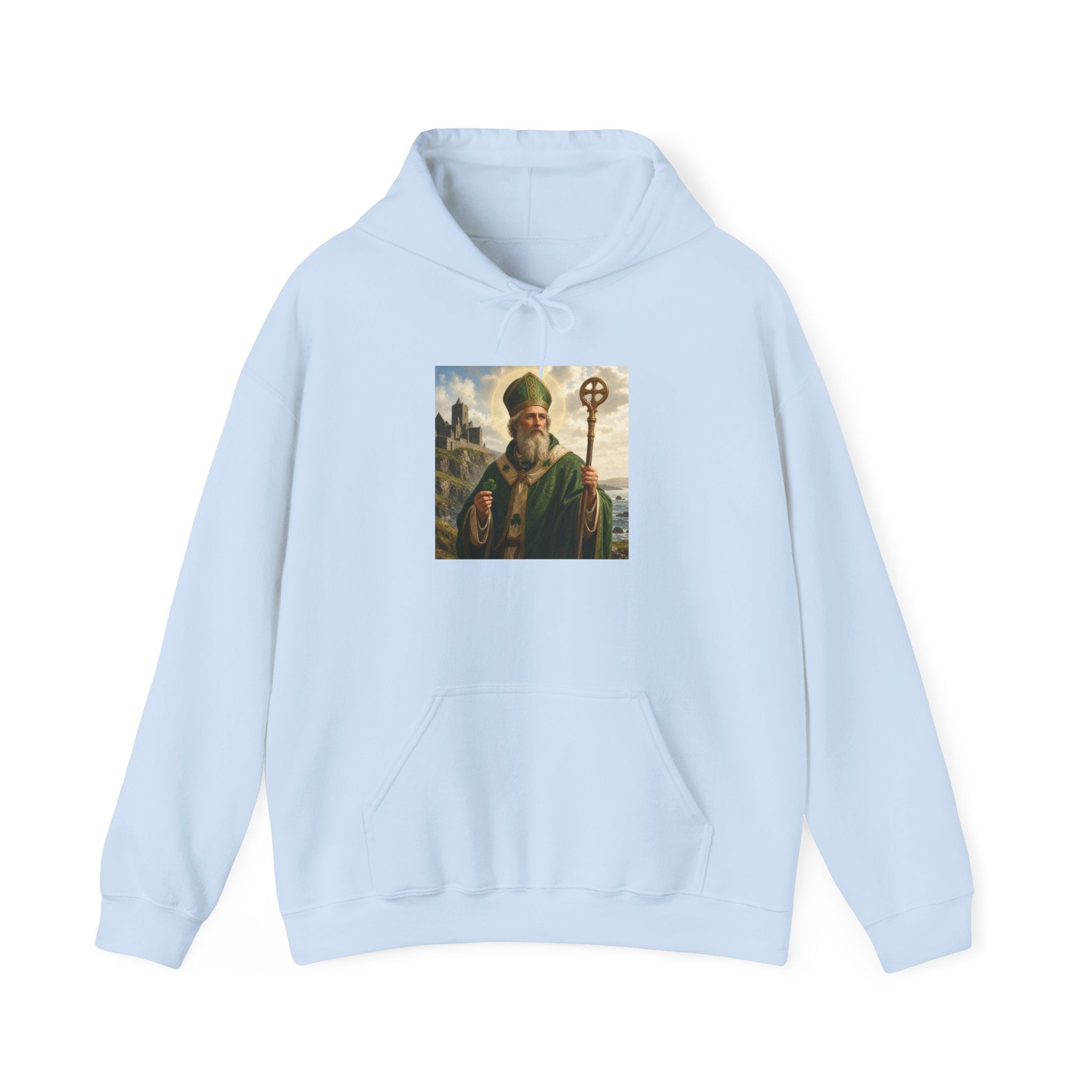 Saint Patrick Hoodie – Vintage Celtic Saint Illustration Pullover