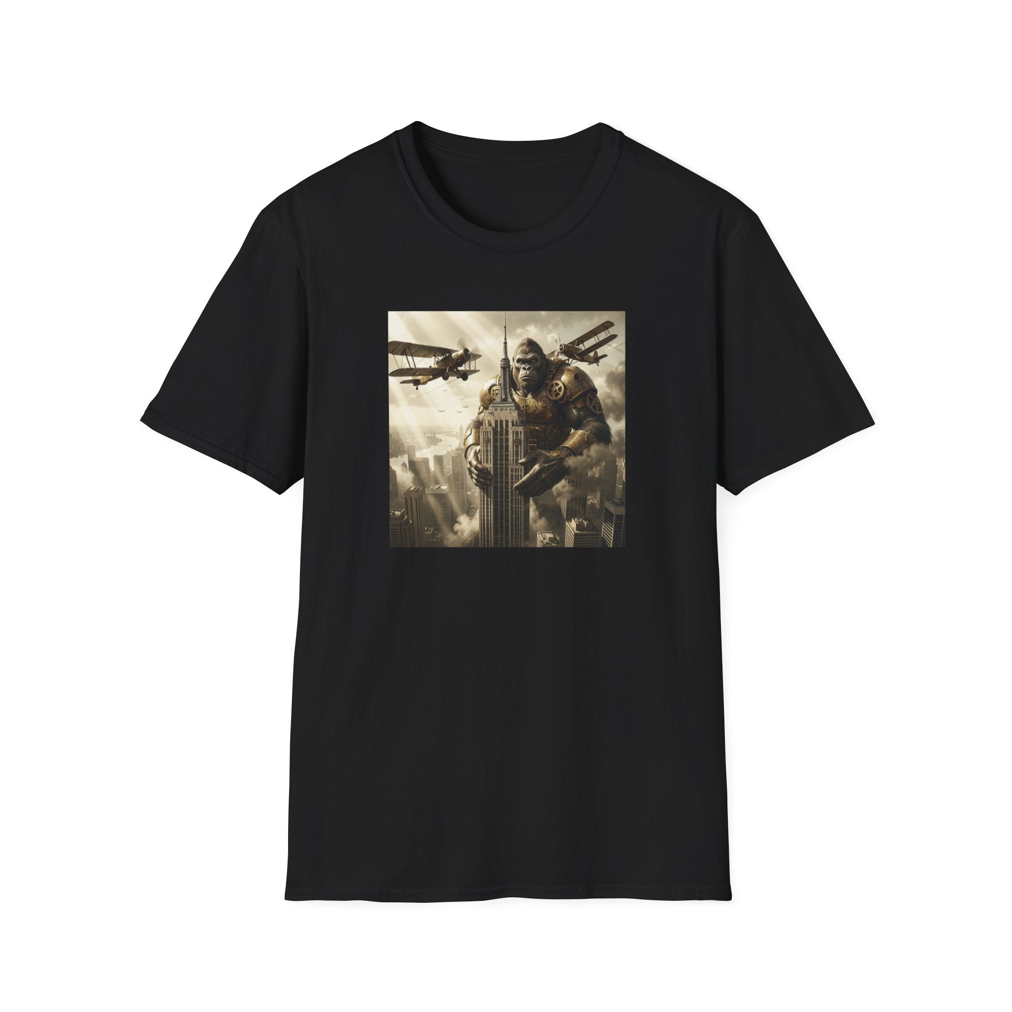 King Kong Cityscape T-Shirt — Vintage Ape vs Biplanes Graphic Tee
