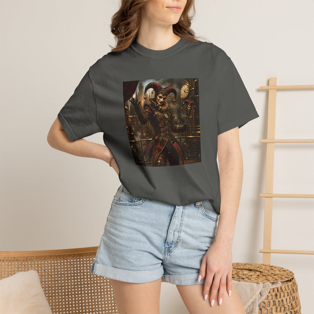 Steampunk Dark Carnival Jester Illustration Graphic T-Shirt