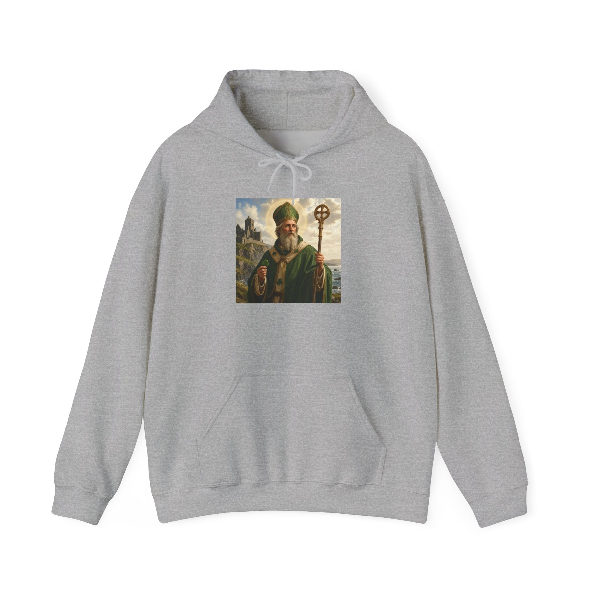 Saint Patrick Hoodie – Vintage Celtic Saint Illustration Pullover