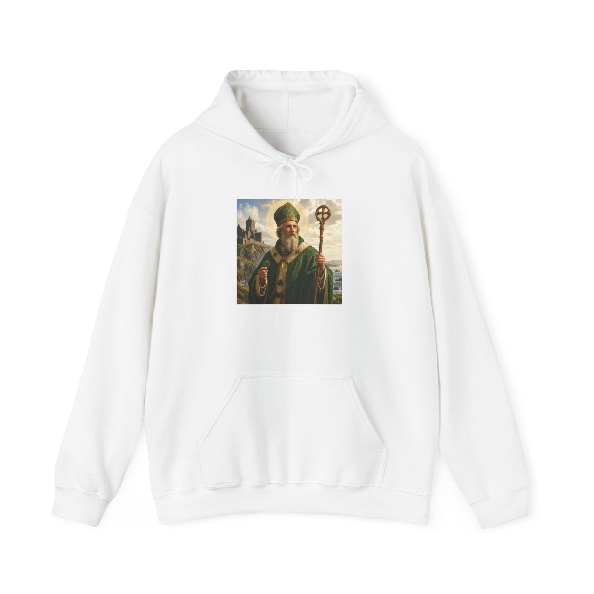Saint Patrick Hoodie – Vintage Celtic Saint Illustration Pullover