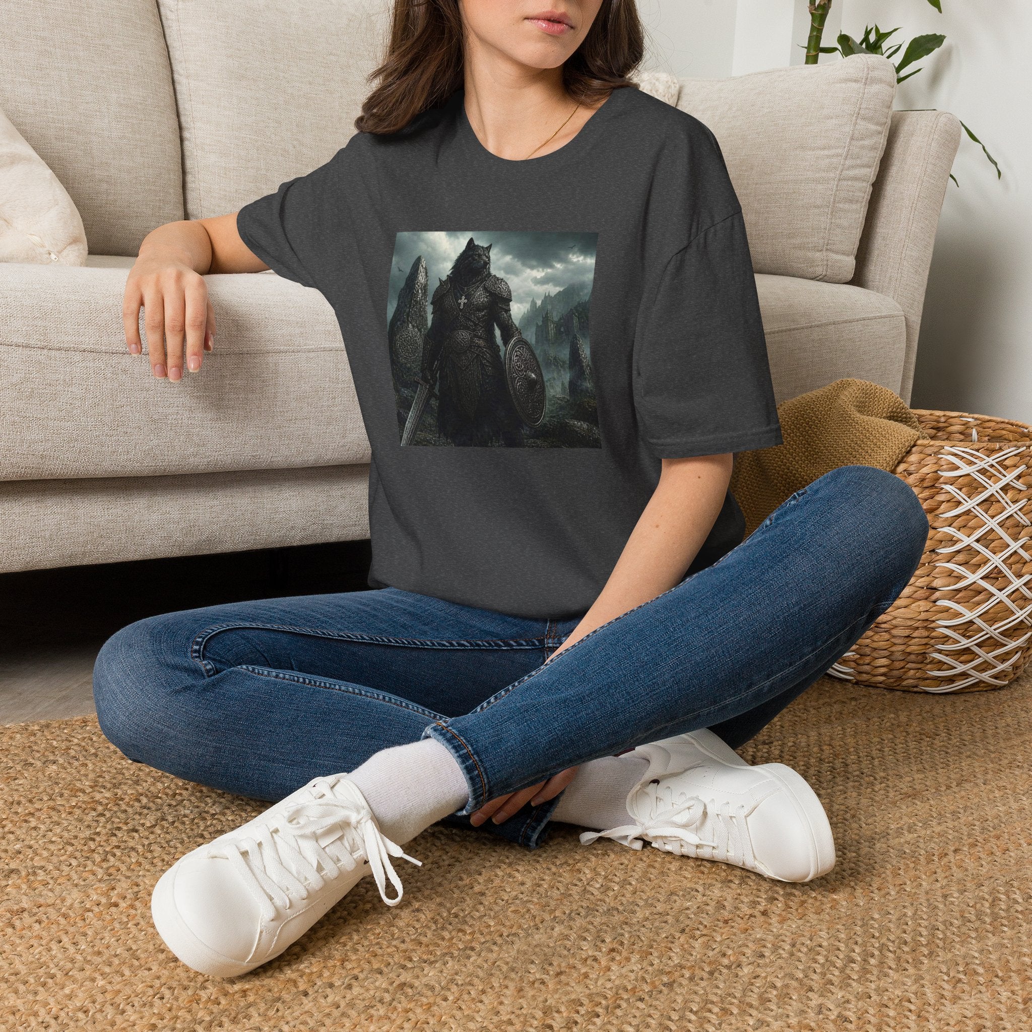 Celtic Wolf Warrior T-Shirt — Dark Fantasy Viking Wolf Knight Graphic Tee