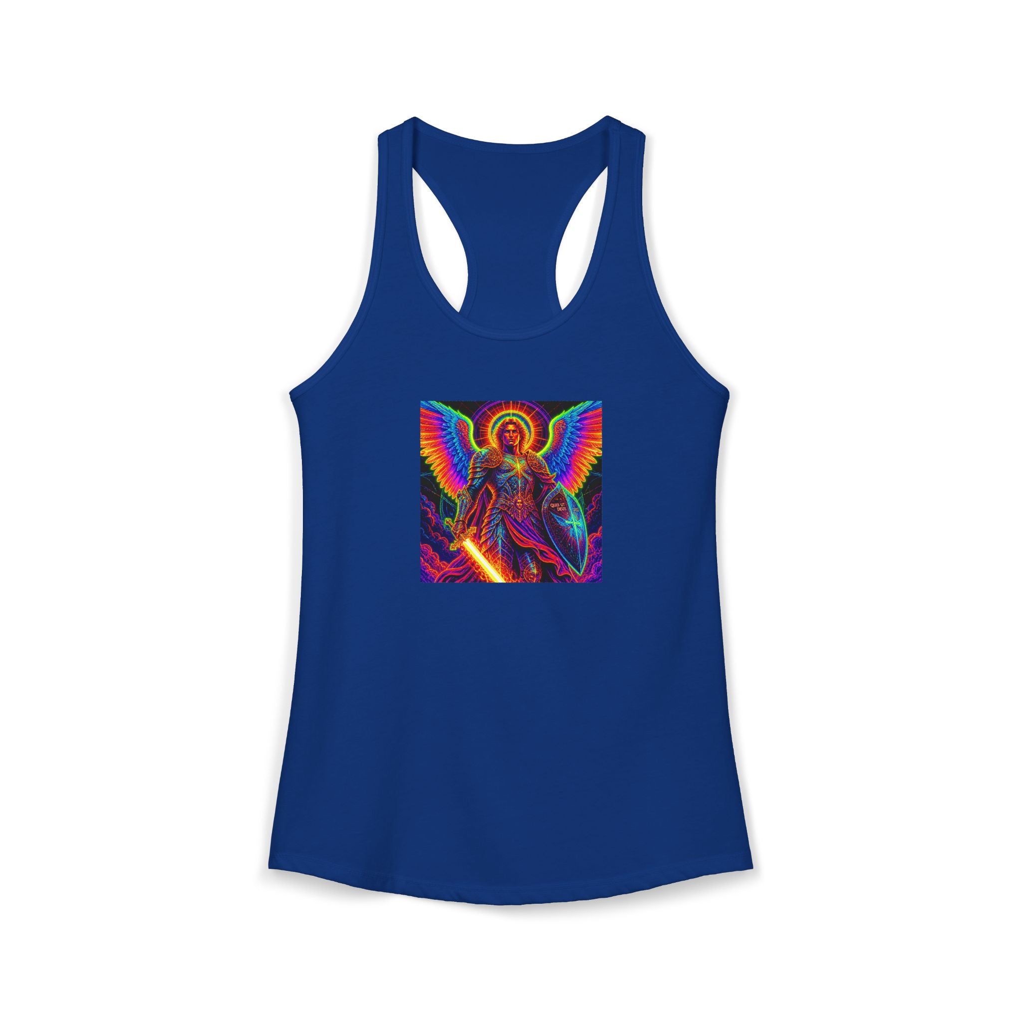 Neon St. Michael religious tank Women's Ideal Racerback Tank