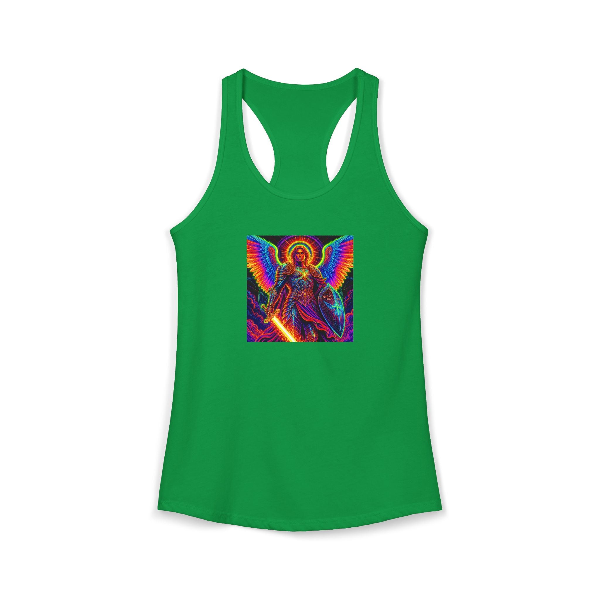Neon St. Michael religious tank Women's Ideal Racerback Tank