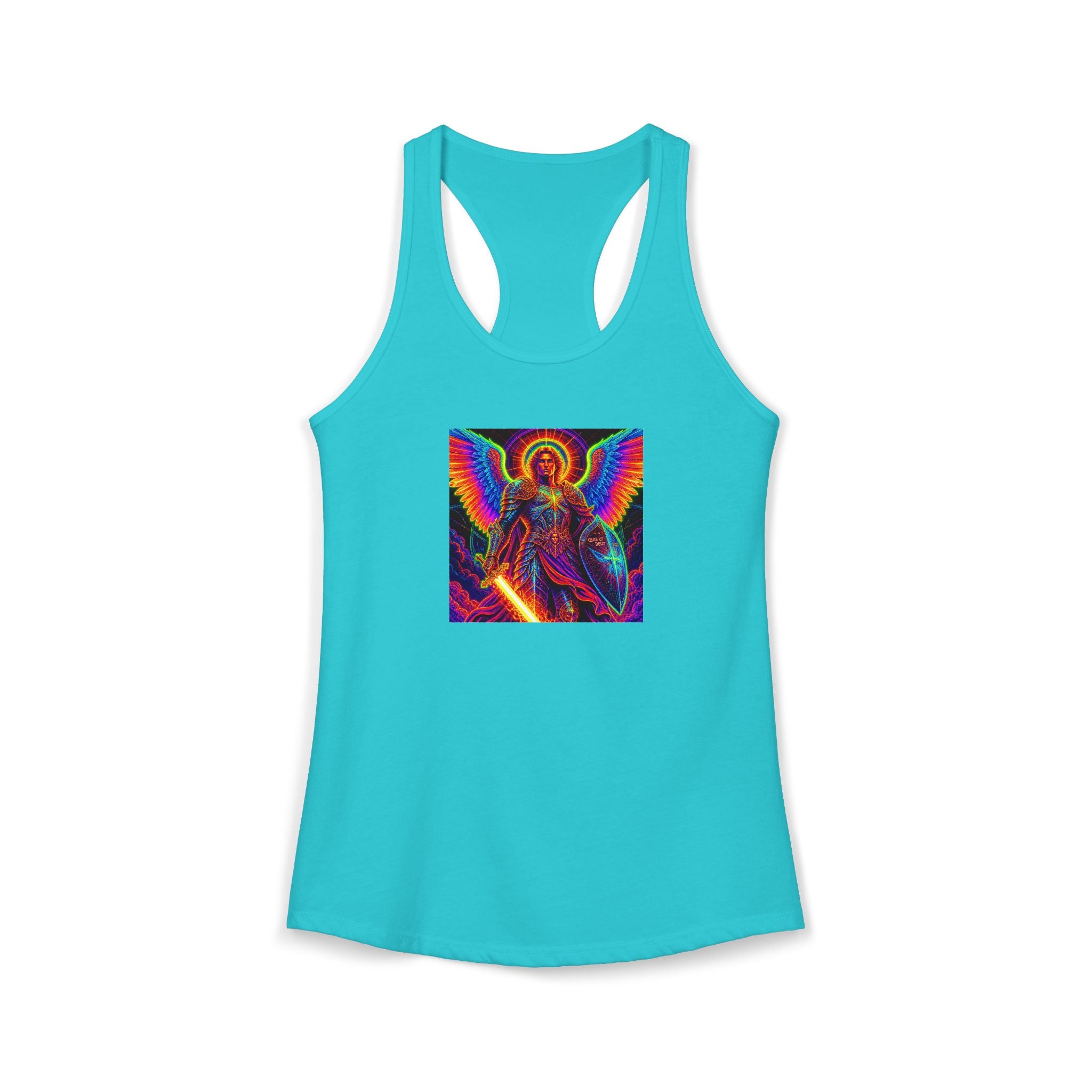 Neon St. Michael religious tank Women's Ideal Racerback Tank