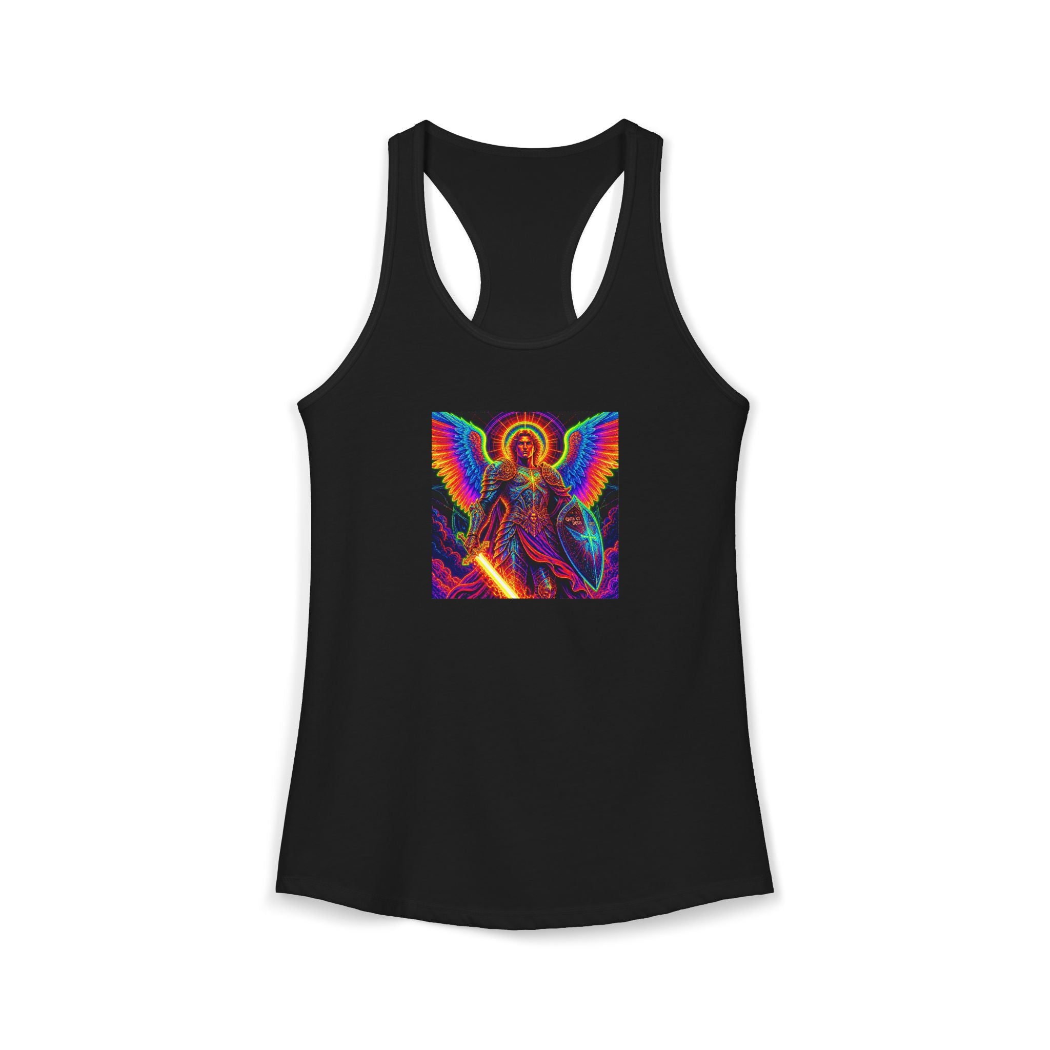 Neon St. Michael religious tank Women's Ideal Racerback Tank
