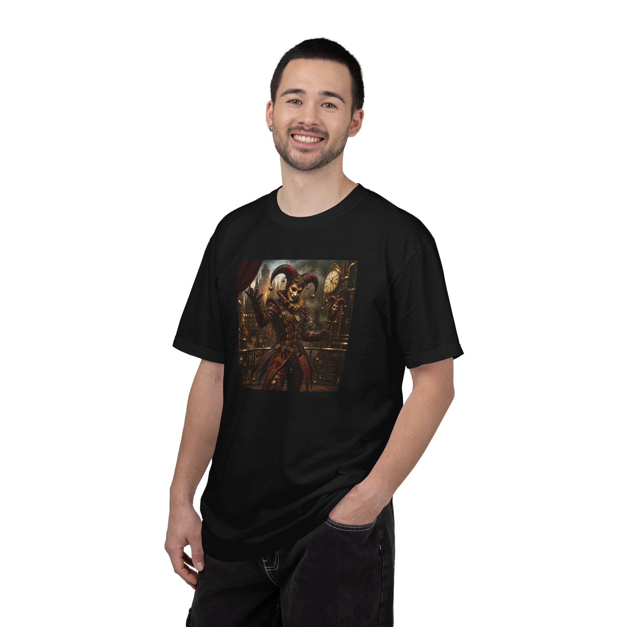 Steampunk Dark Carnival Jester Illustration Graphic T-Shirt