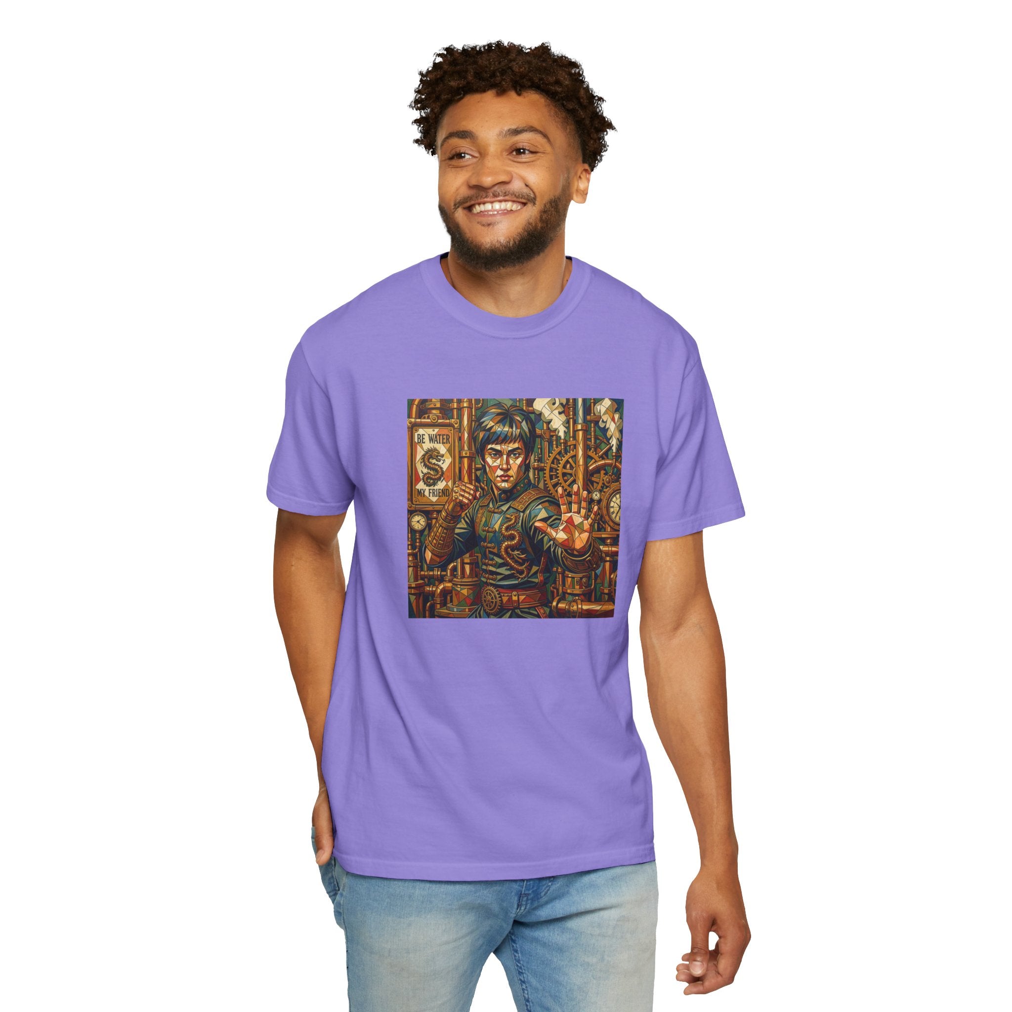 Steampunk Geo-pattern Bruce Lee T-shirt