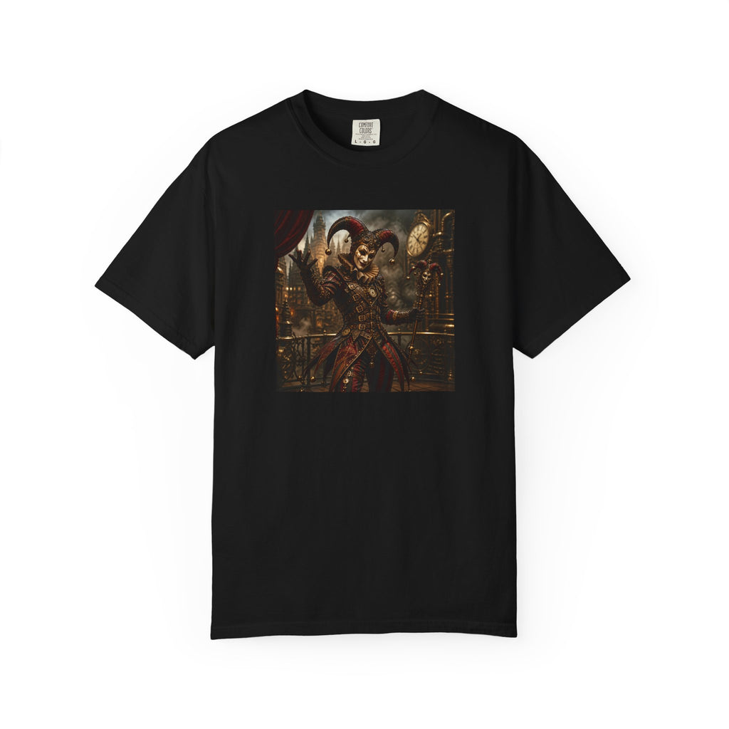 Steampunk Dark Carnival Jester Illustration Graphic T-Shirt