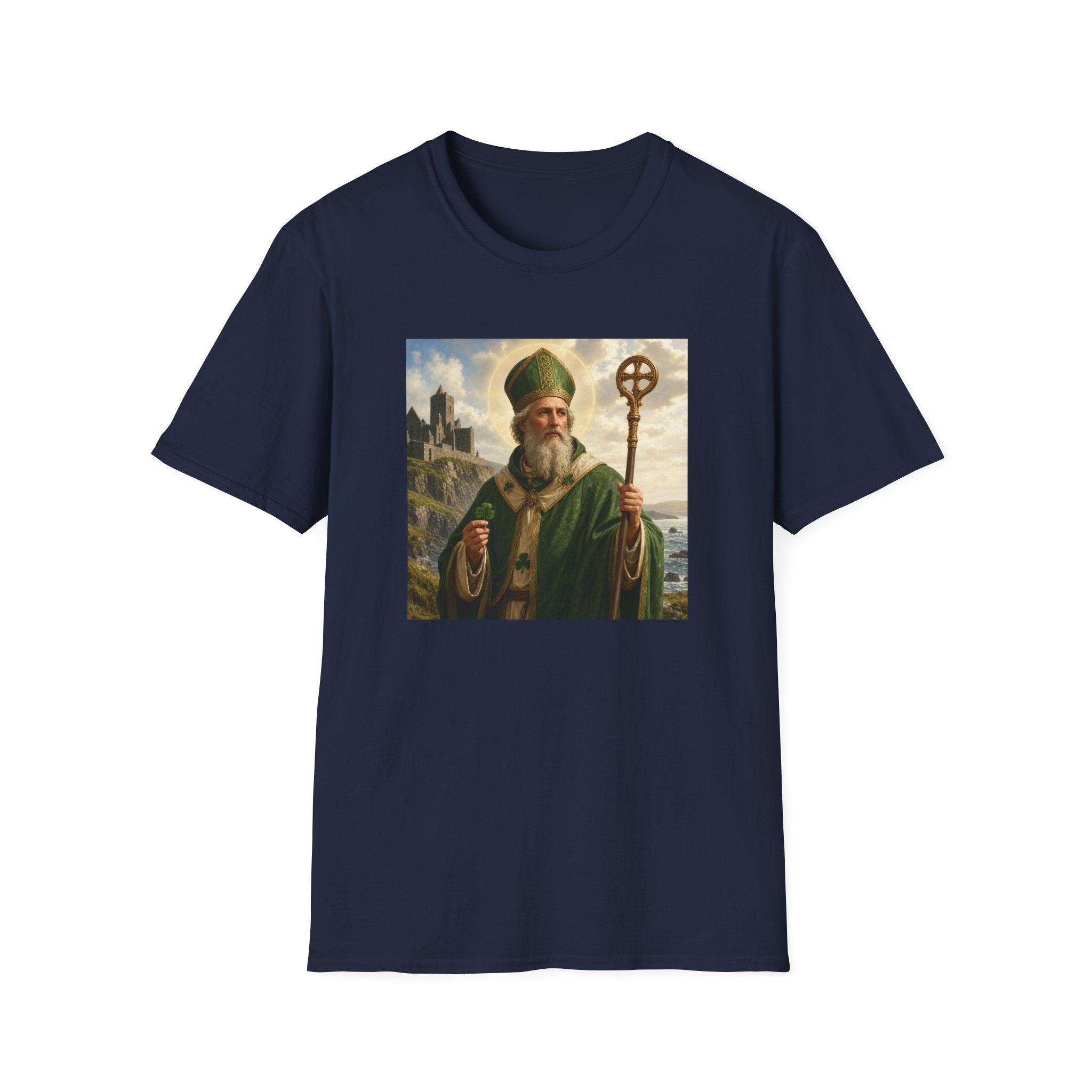 Saint Patrick T‑Shirt — Vintage Celtic Bishop Design