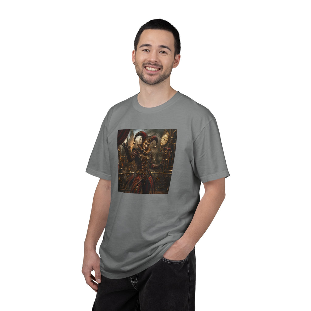 Steampunk Dark Carnival Jester Illustration Graphic T-Shirt