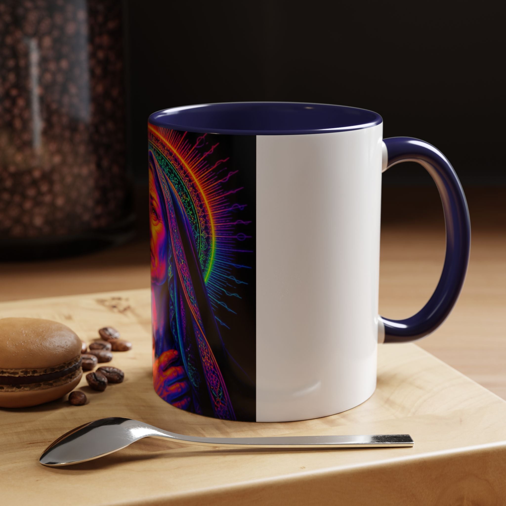 Neon Madonna Accent Coffee Mug - Vibrant Religious Art 11/15oz