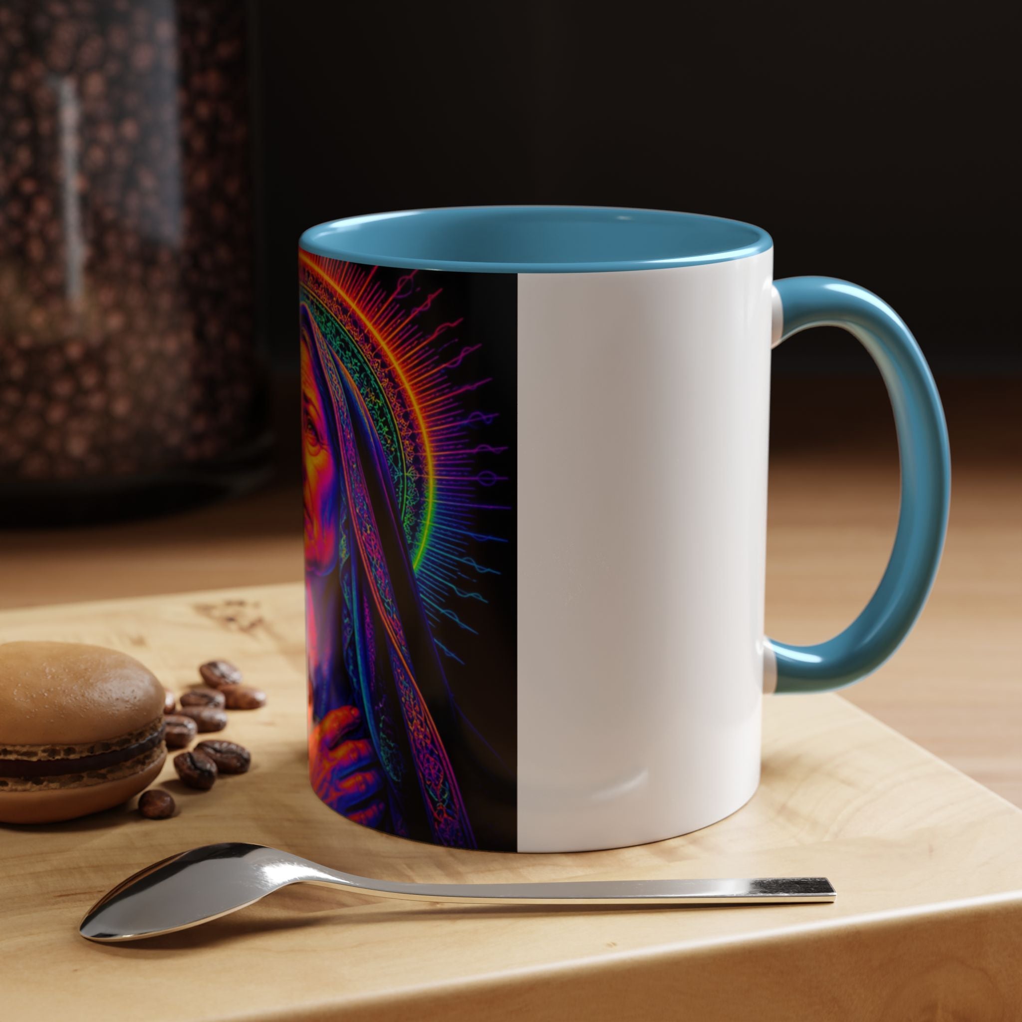 Neon Madonna Accent Coffee Mug - Vibrant Religious Art 11/15oz