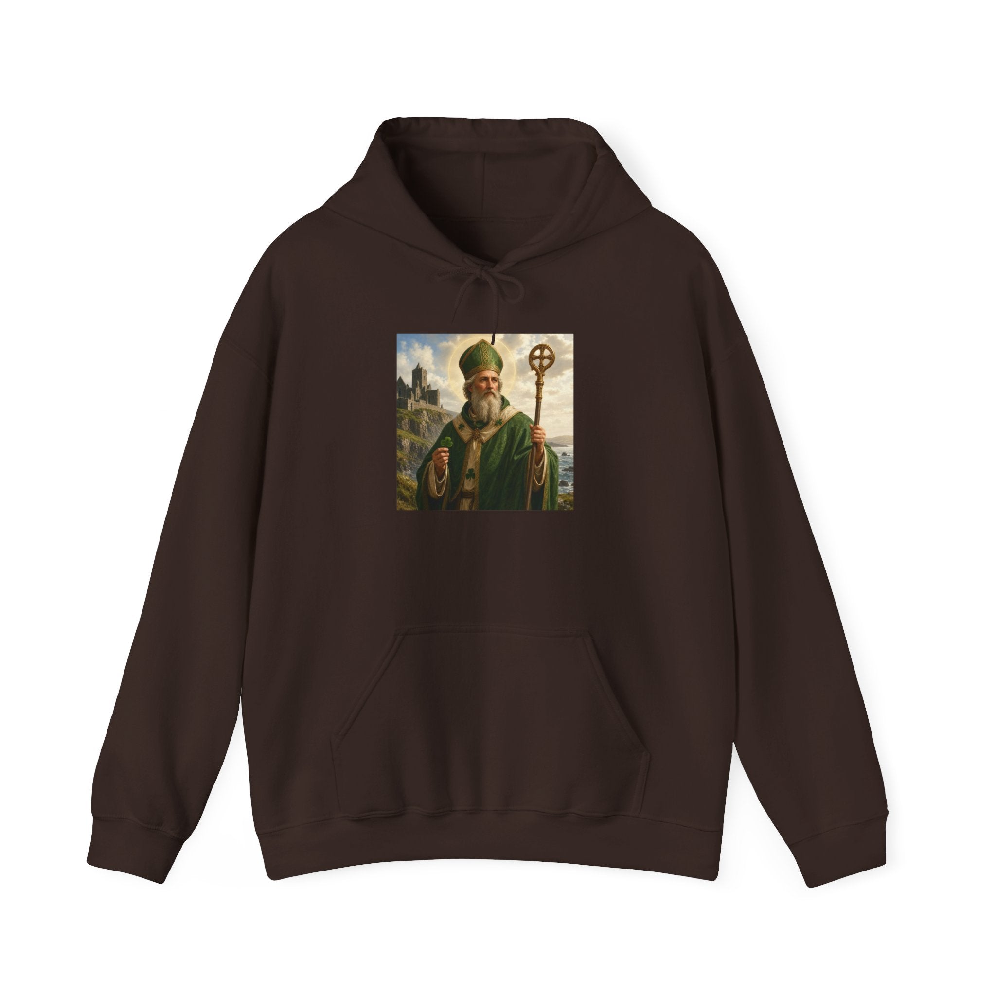 Saint Patrick Hoodie – Vintage Celtic Saint Illustration Pullover