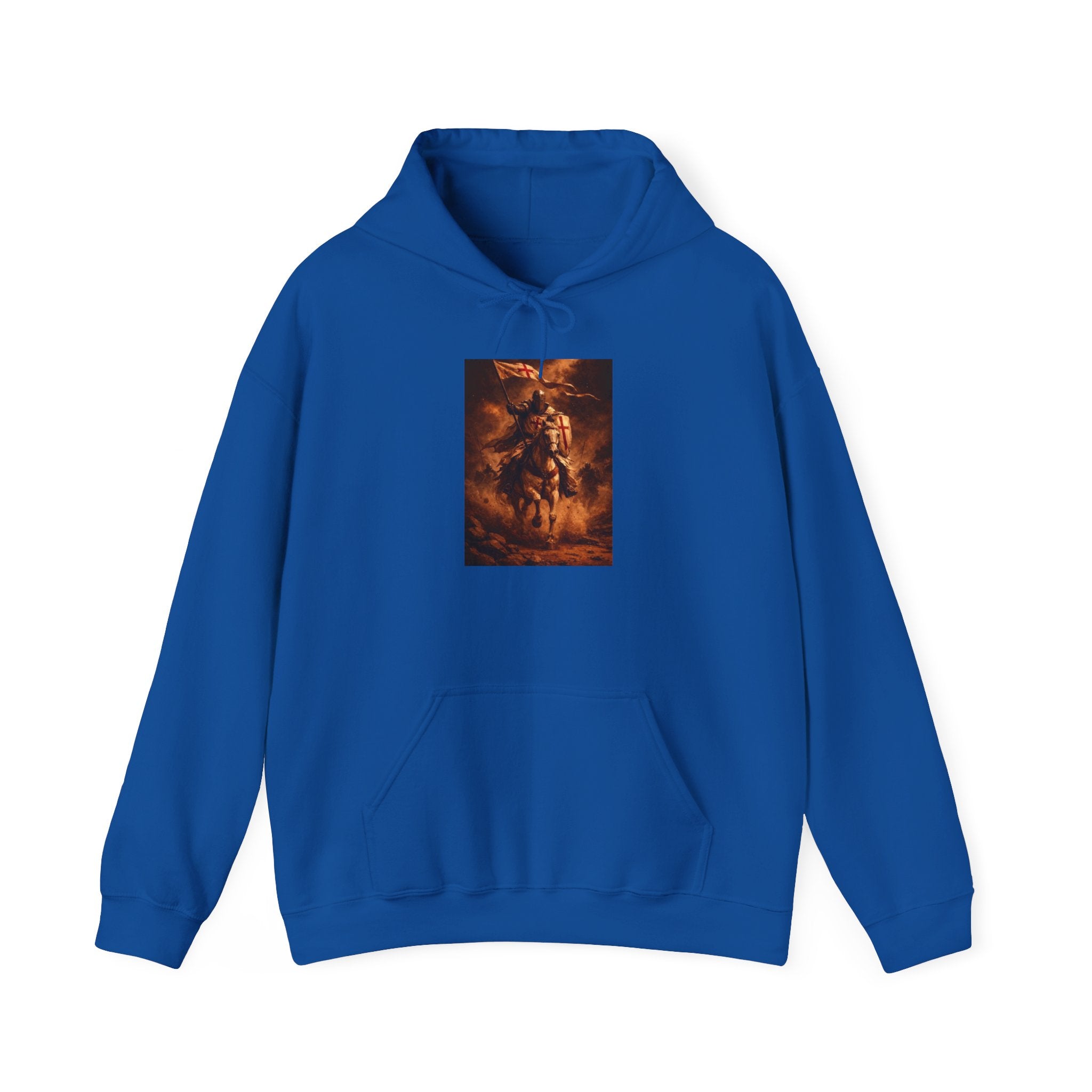 Mythic Rider Hoodie — Fiery Horseman  Templar Religious Graphic Sweatshirt