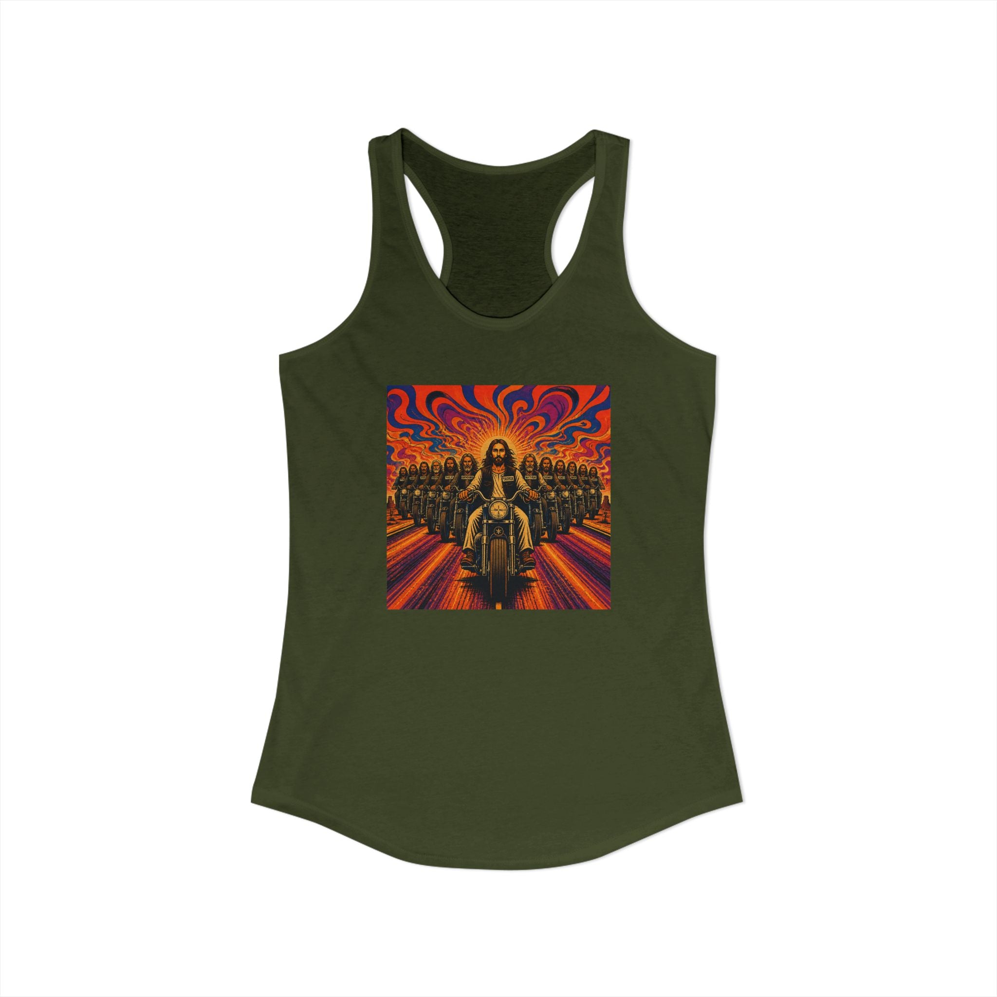 Women's Ideal Racerback Tank-Yashua/Jesus biker