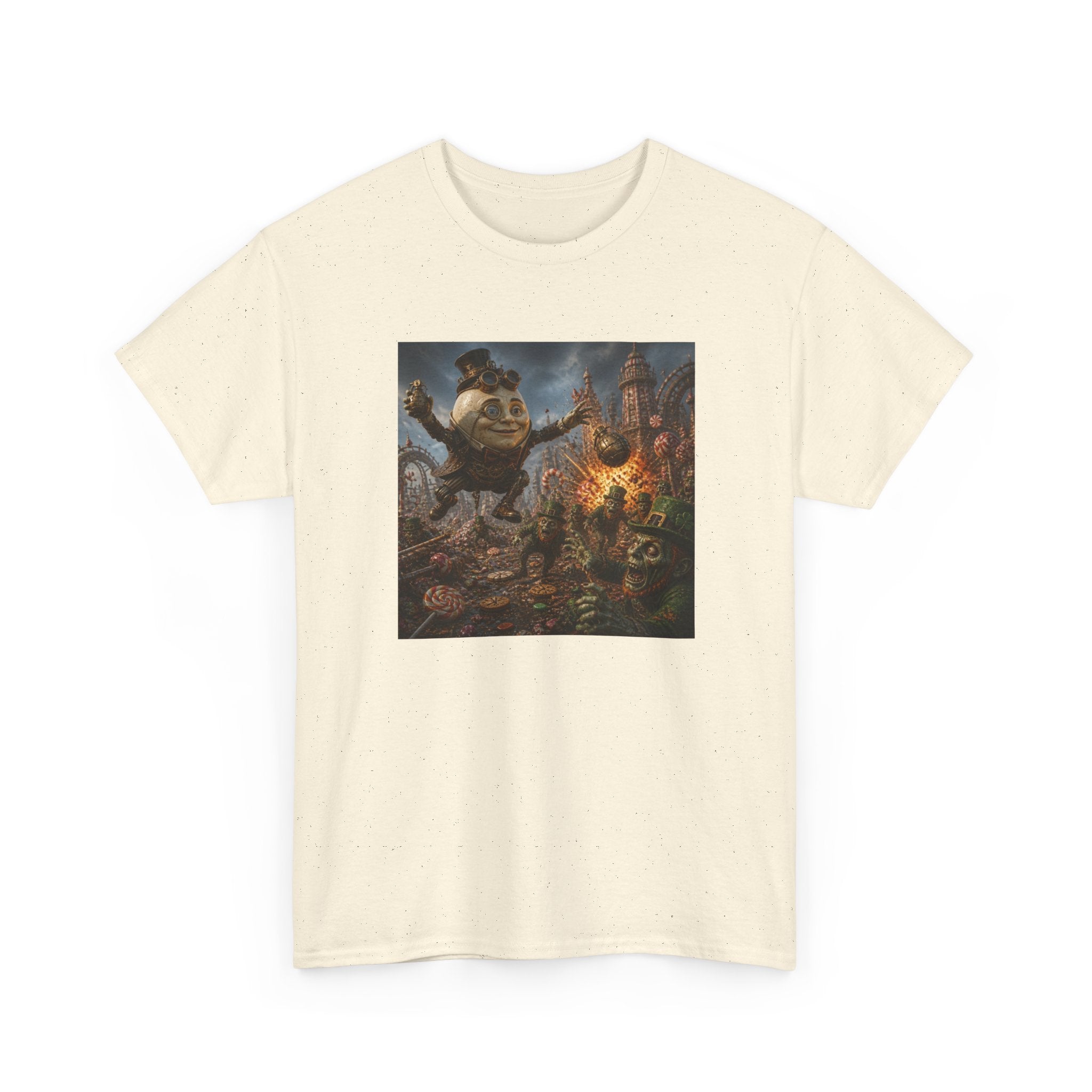 Fantasy Monster Battle Steampunk Humpty T-Shirt — Epic RPG Creature Art Tee