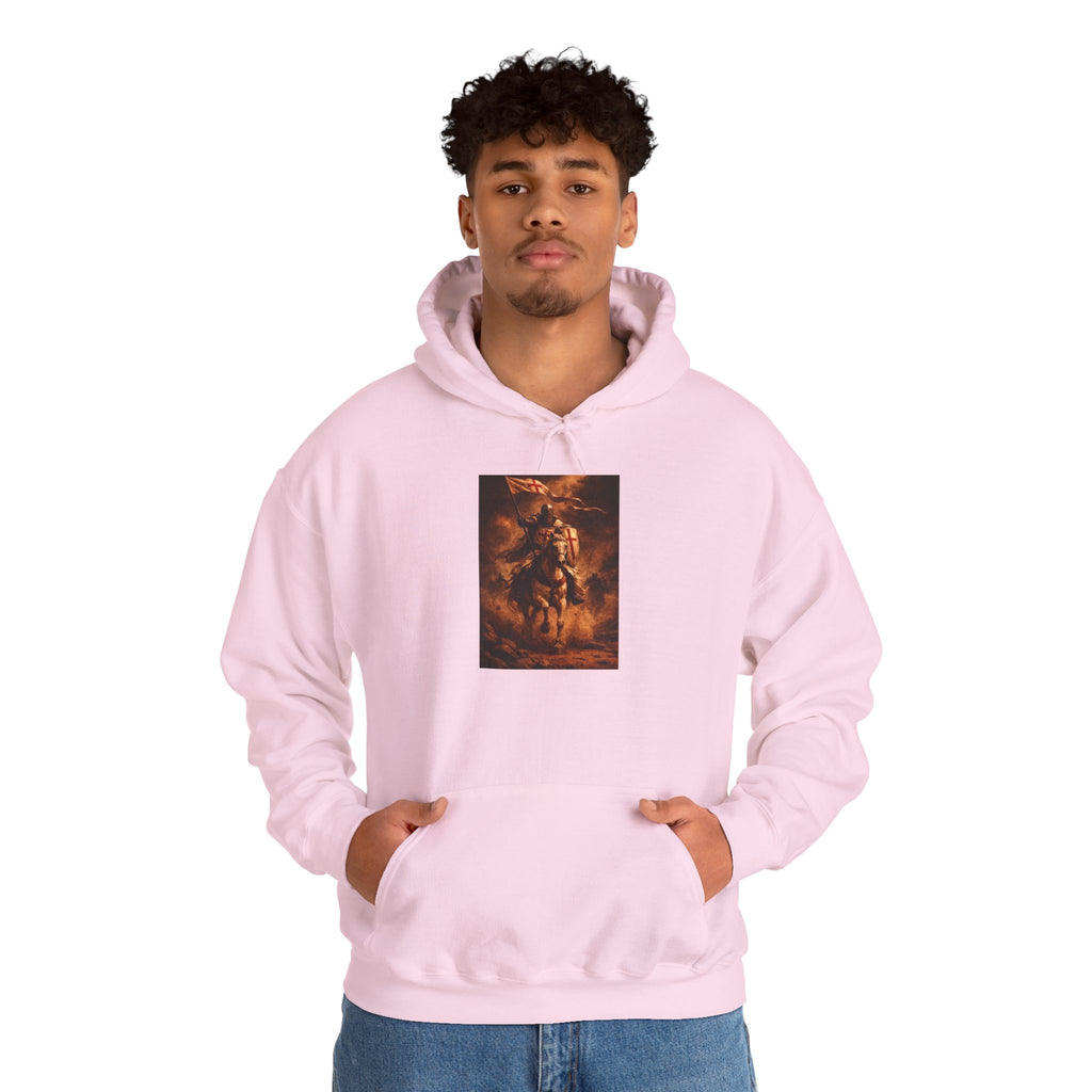 Mythic Rider Hoodie — Fiery Horseman  Templar Religious Graphic Sweatshirt