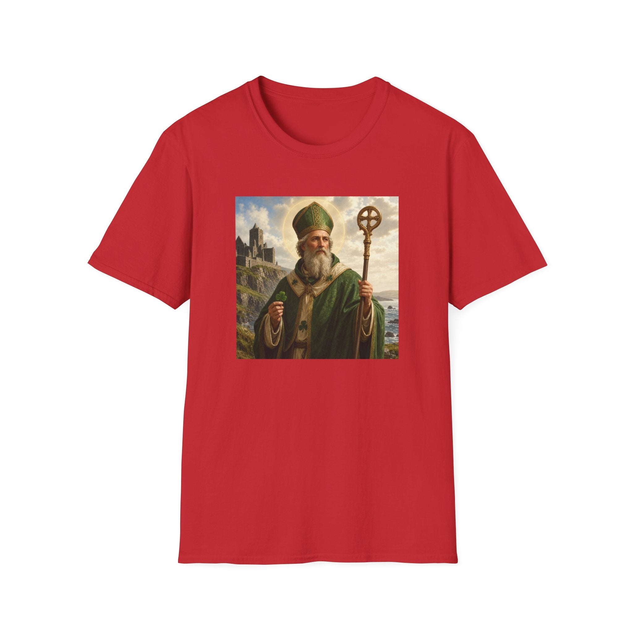 Saint Patrick T‑Shirt — Vintage Celtic Bishop Design