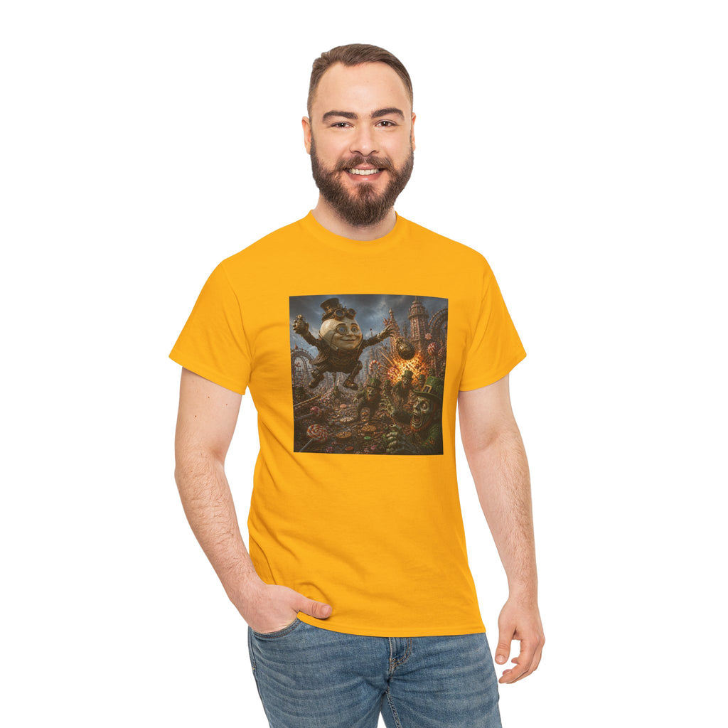 Fantasy Monster Battle Steampunk Humpty T-Shirt — Epic RPG Creature Art Tee