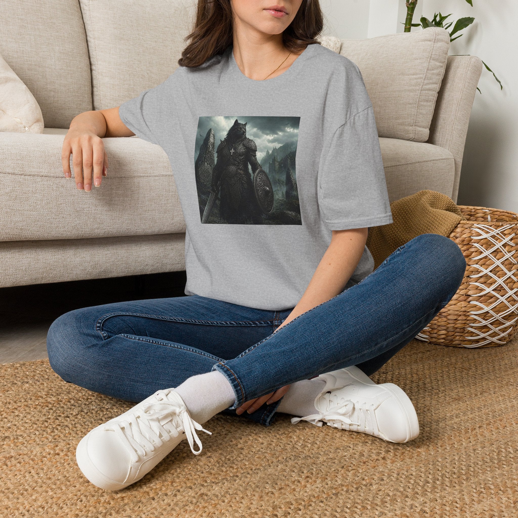 Celtic Wolf Warrior T-Shirt — Dark Fantasy Viking Wolf Knight Graphic Tee