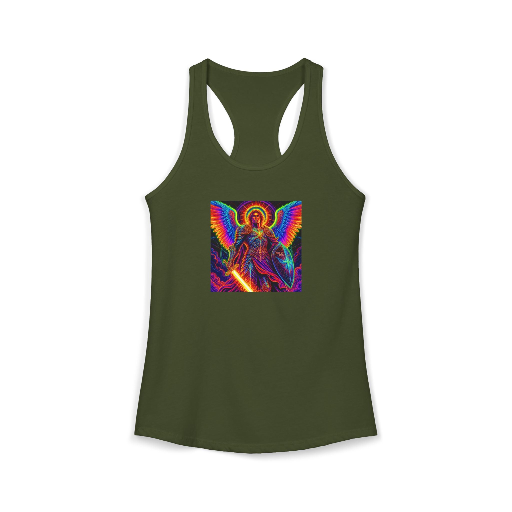 Neon St. Michael religious tank Women's Ideal Racerback Tank