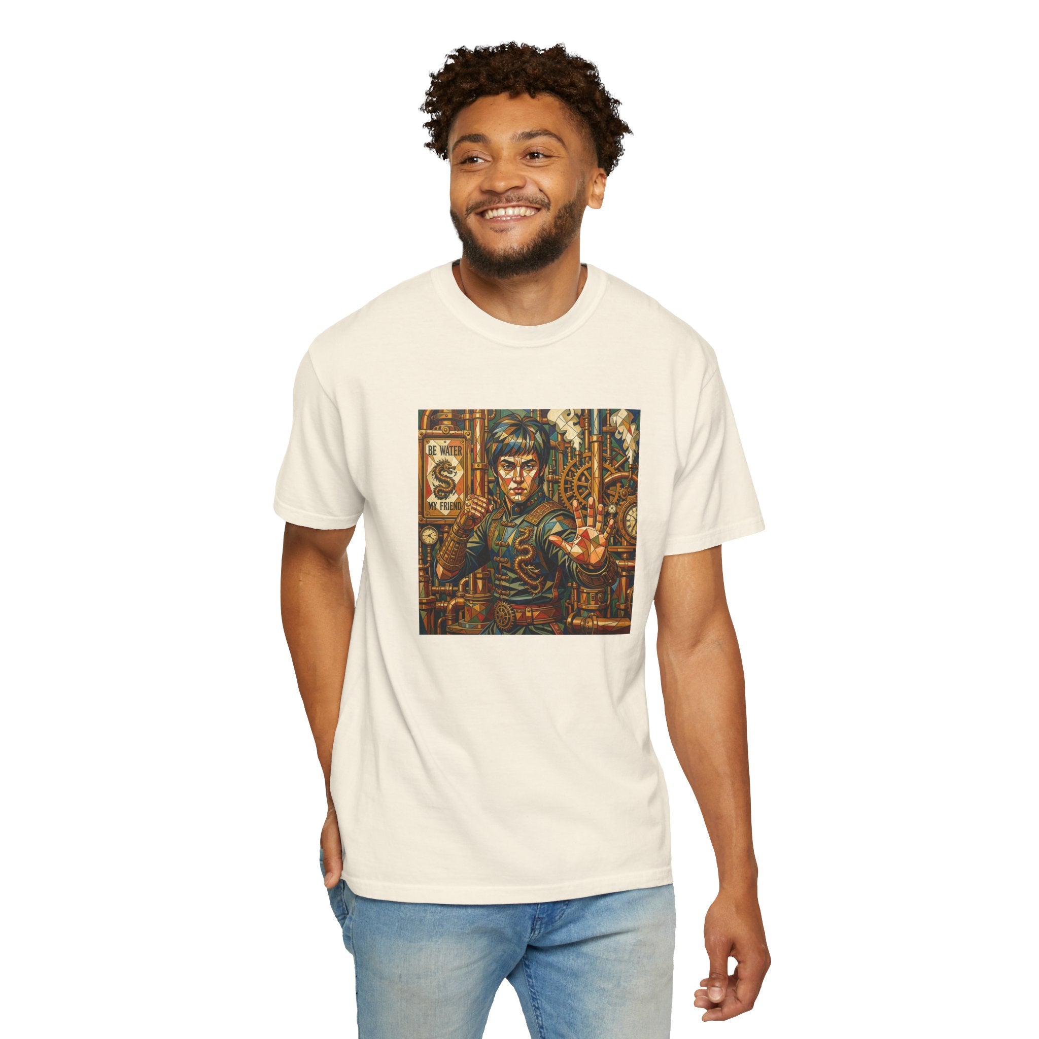 Steampunk Geo-pattern Bruce Lee T-shirt