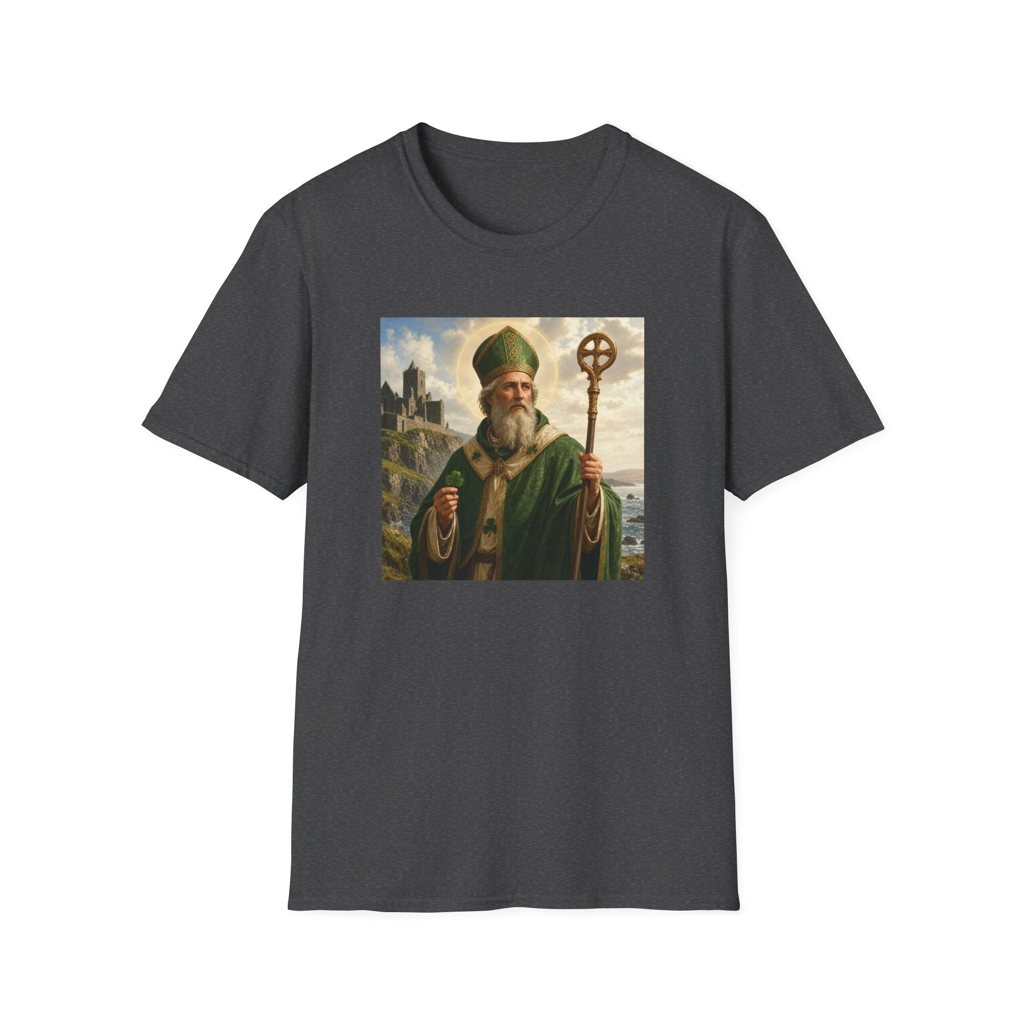 Saint Patrick T‑Shirt — Vintage Celtic Bishop Design