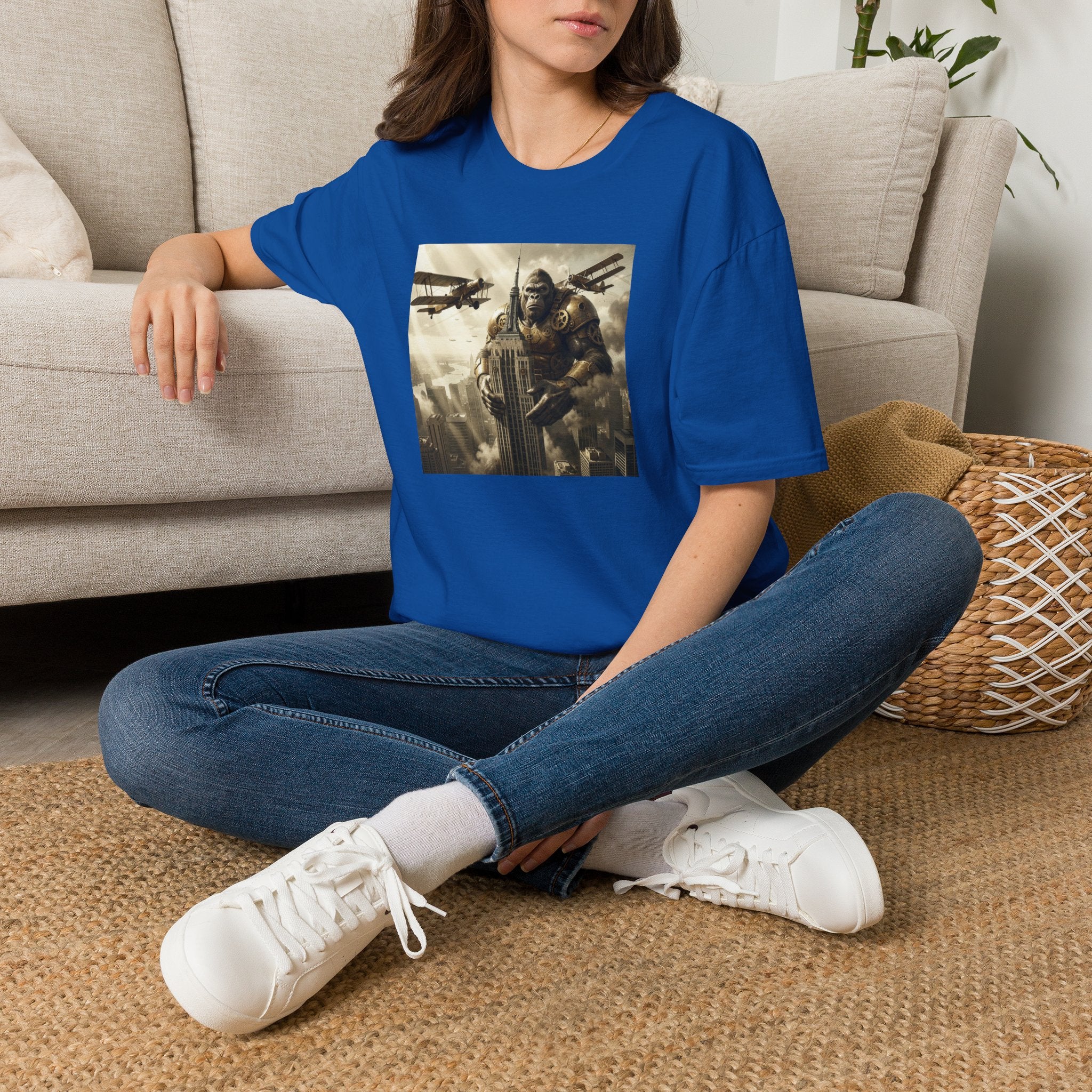 King Kong Cityscape T-Shirt — Vintage Ape vs Biplanes Graphic Tee