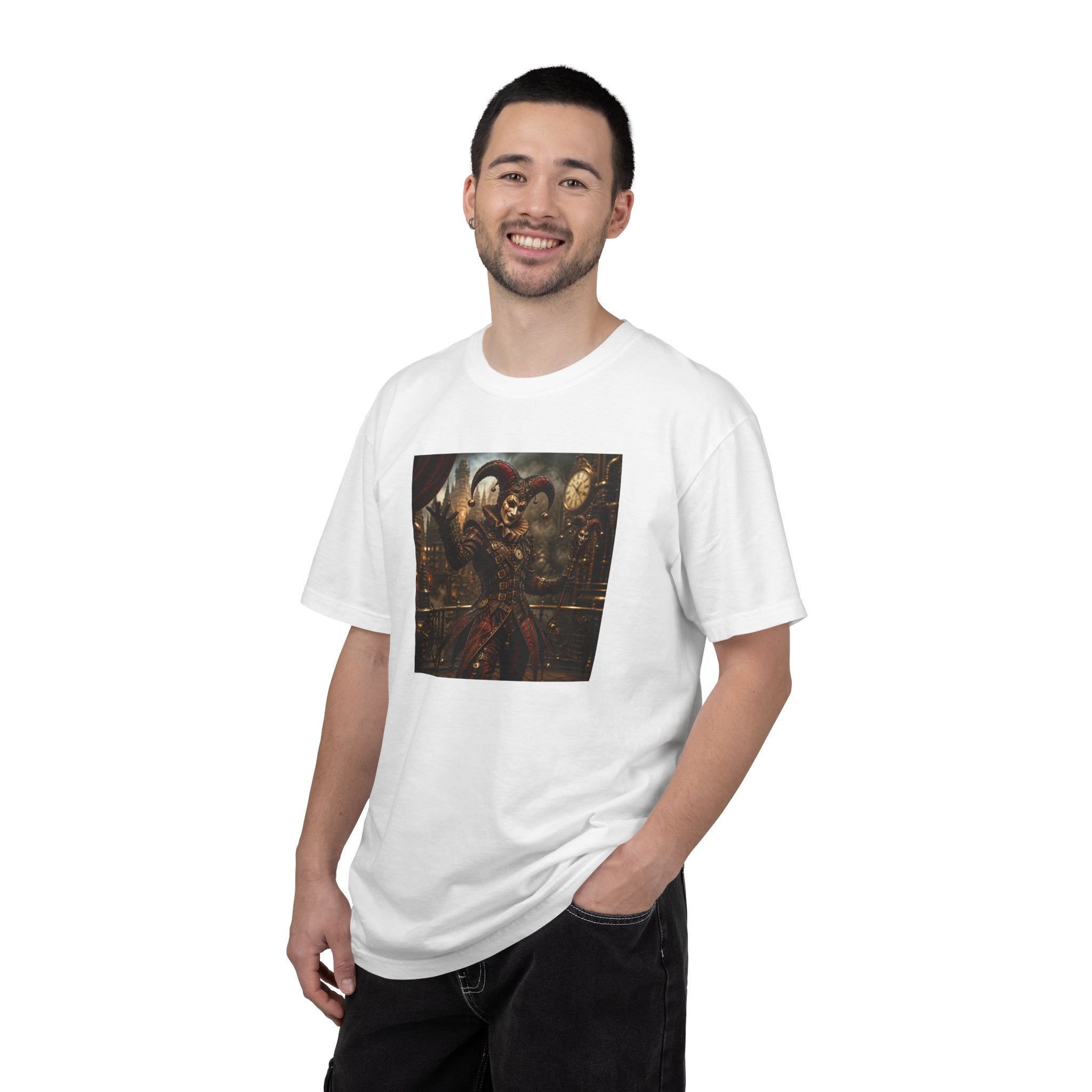 Steampunk Dark Carnival Jester Illustration Graphic T-Shirt