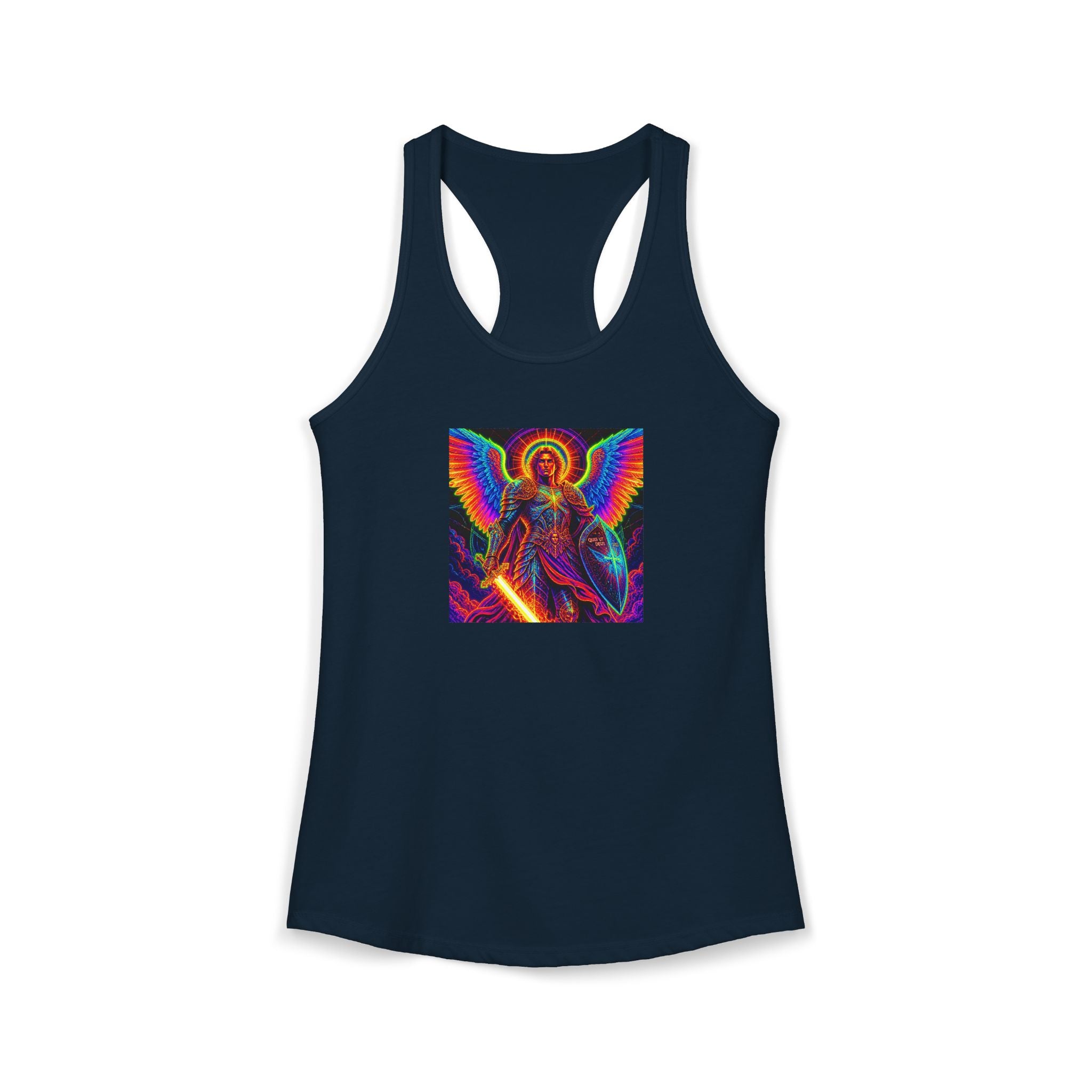 Neon St. Michael religious tank Women's Ideal Racerback Tank