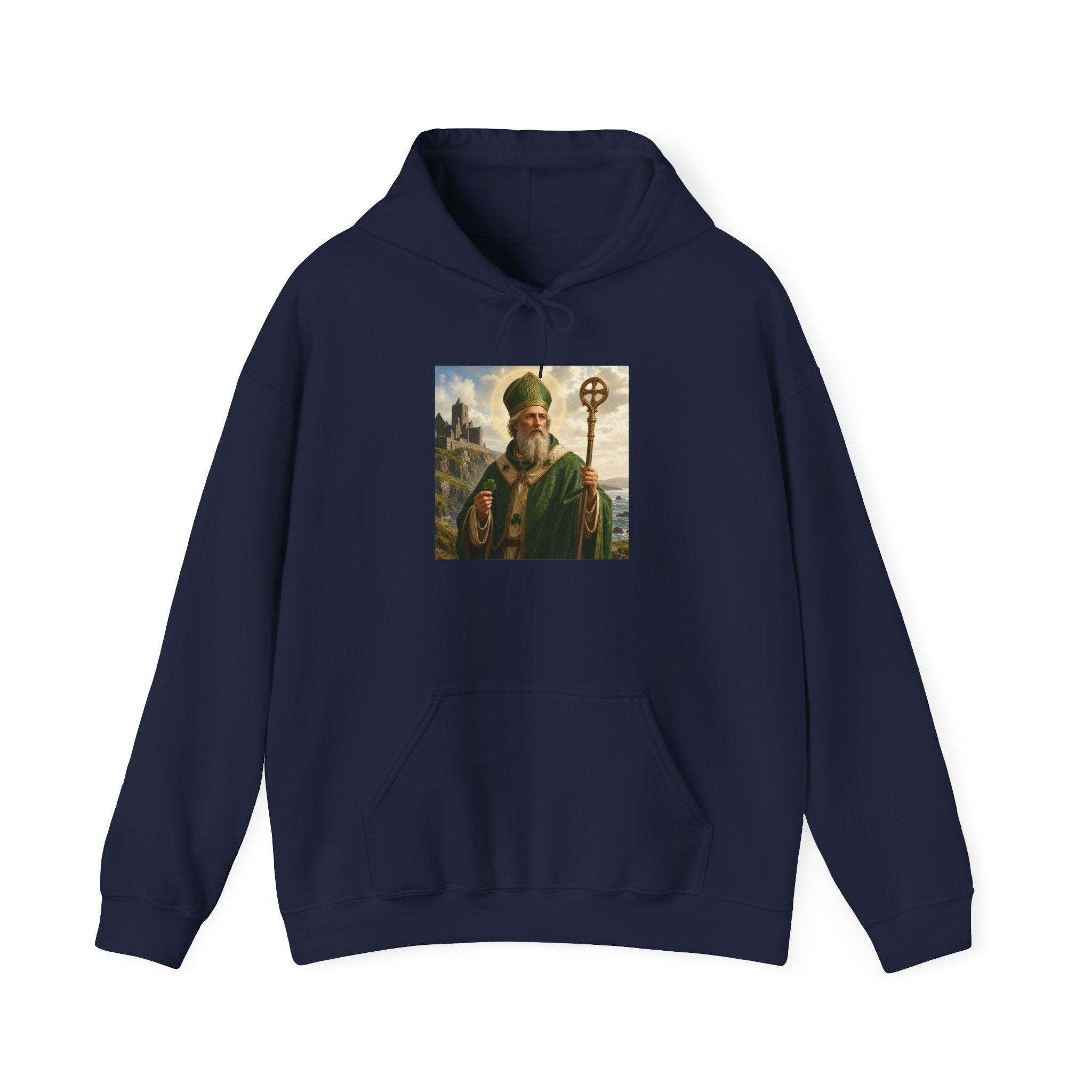 Saint Patrick Hoodie – Vintage Celtic Saint Illustration Pullover