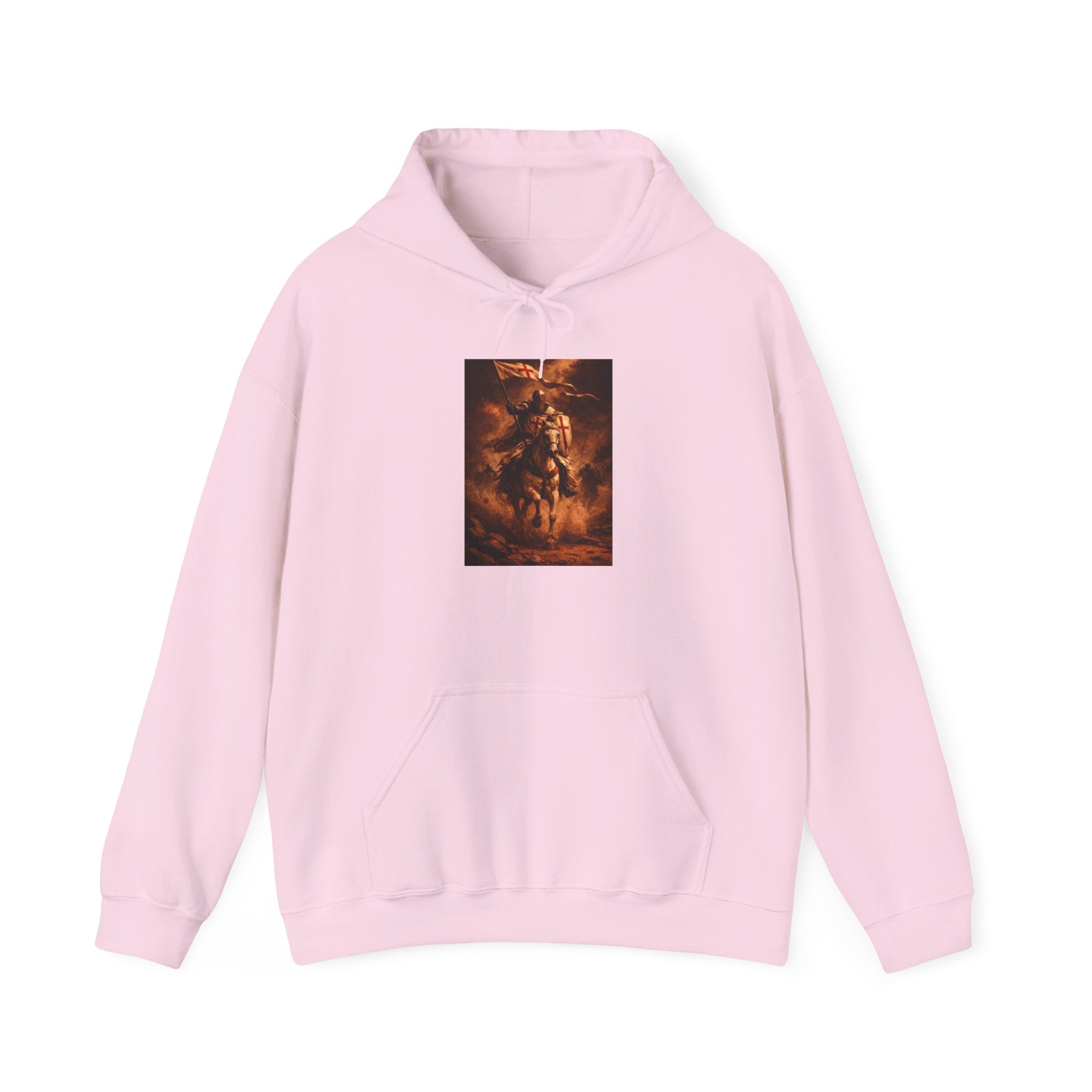 Mythic Rider Hoodie — Fiery Horseman  Templar Religious Graphic Sweatshirt