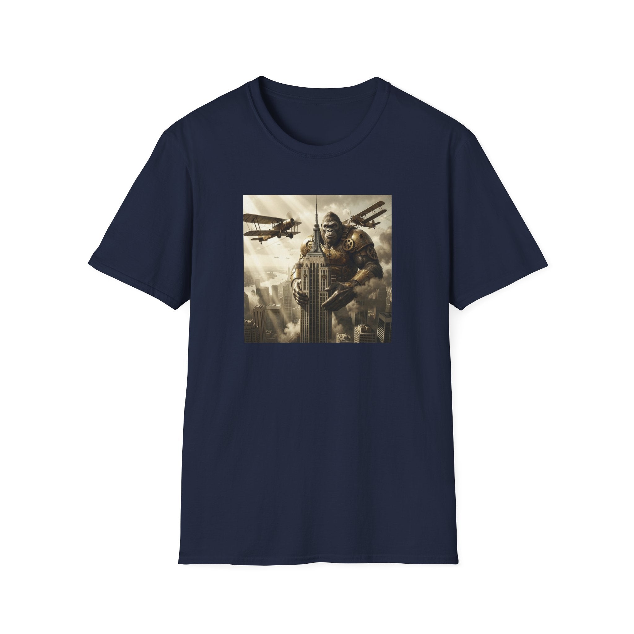 King Kong Cityscape T-Shirt — Vintage Ape vs Biplanes Graphic Tee