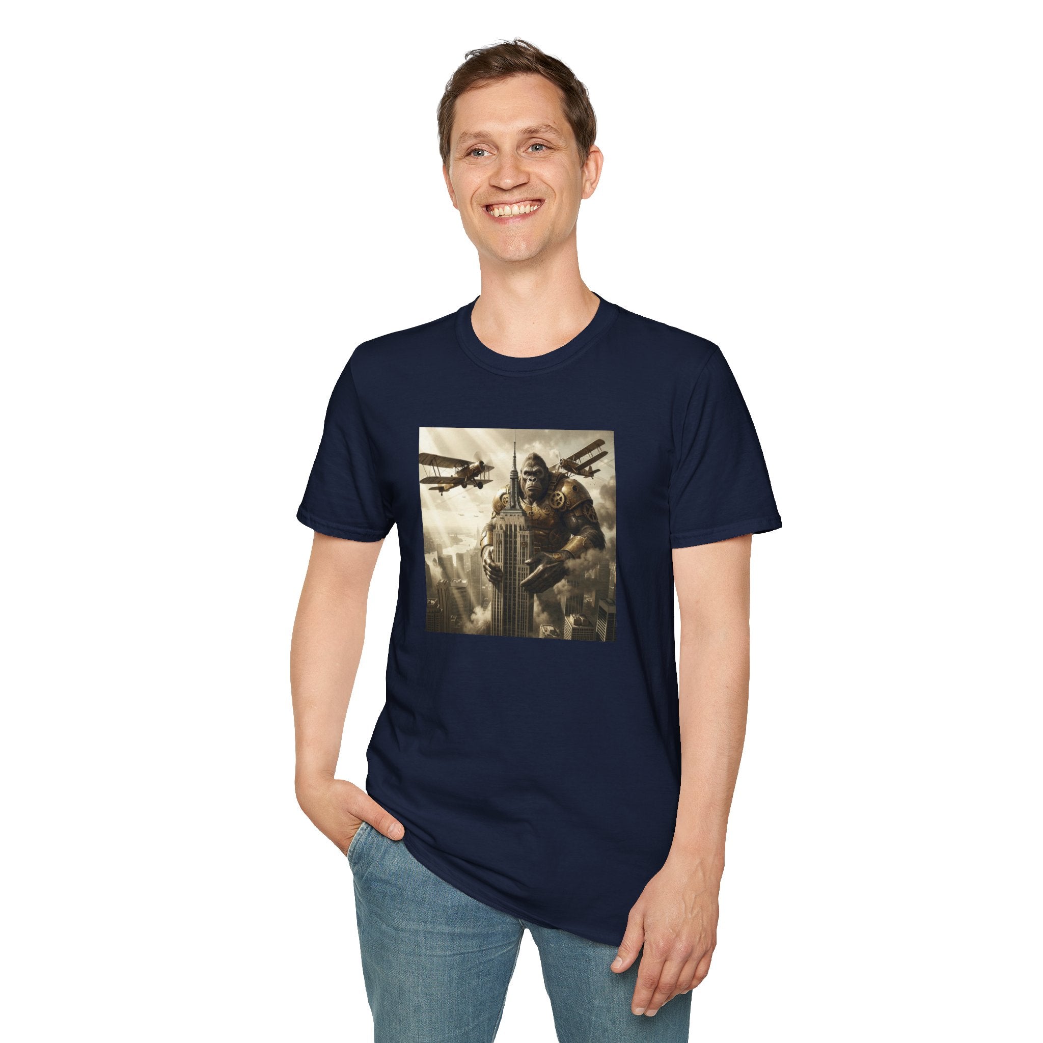 King Kong Cityscape T-Shirt — Vintage Ape vs Biplanes Graphic Tee