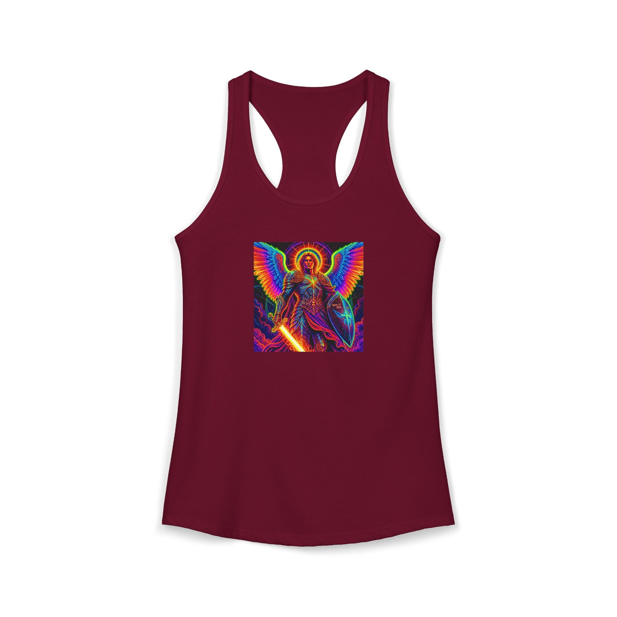 Neon St. Michael religious tank Women's Ideal Racerback Tank