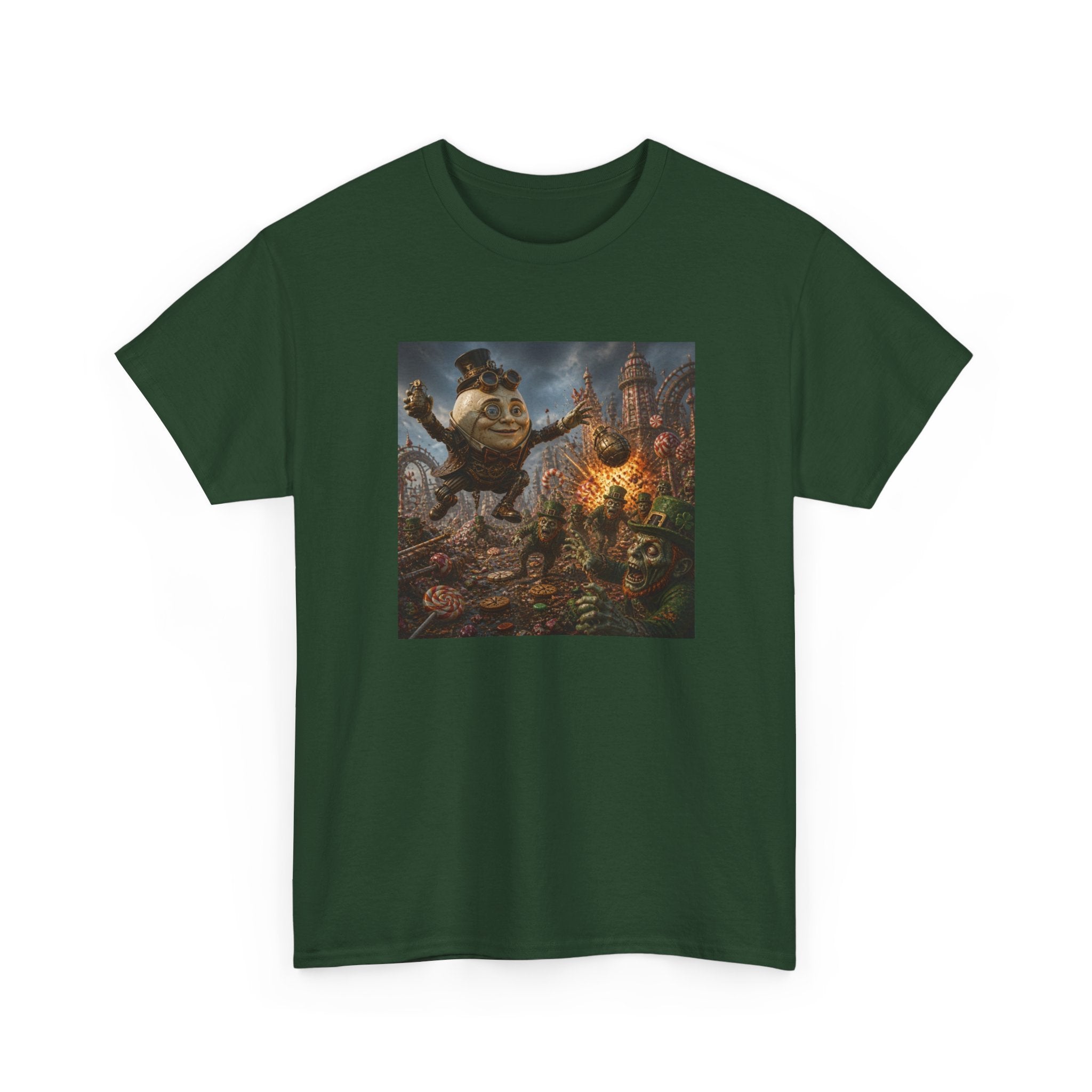 Fantasy Monster Battle Steampunk Humpty T-Shirt — Epic RPG Creature Art Tee