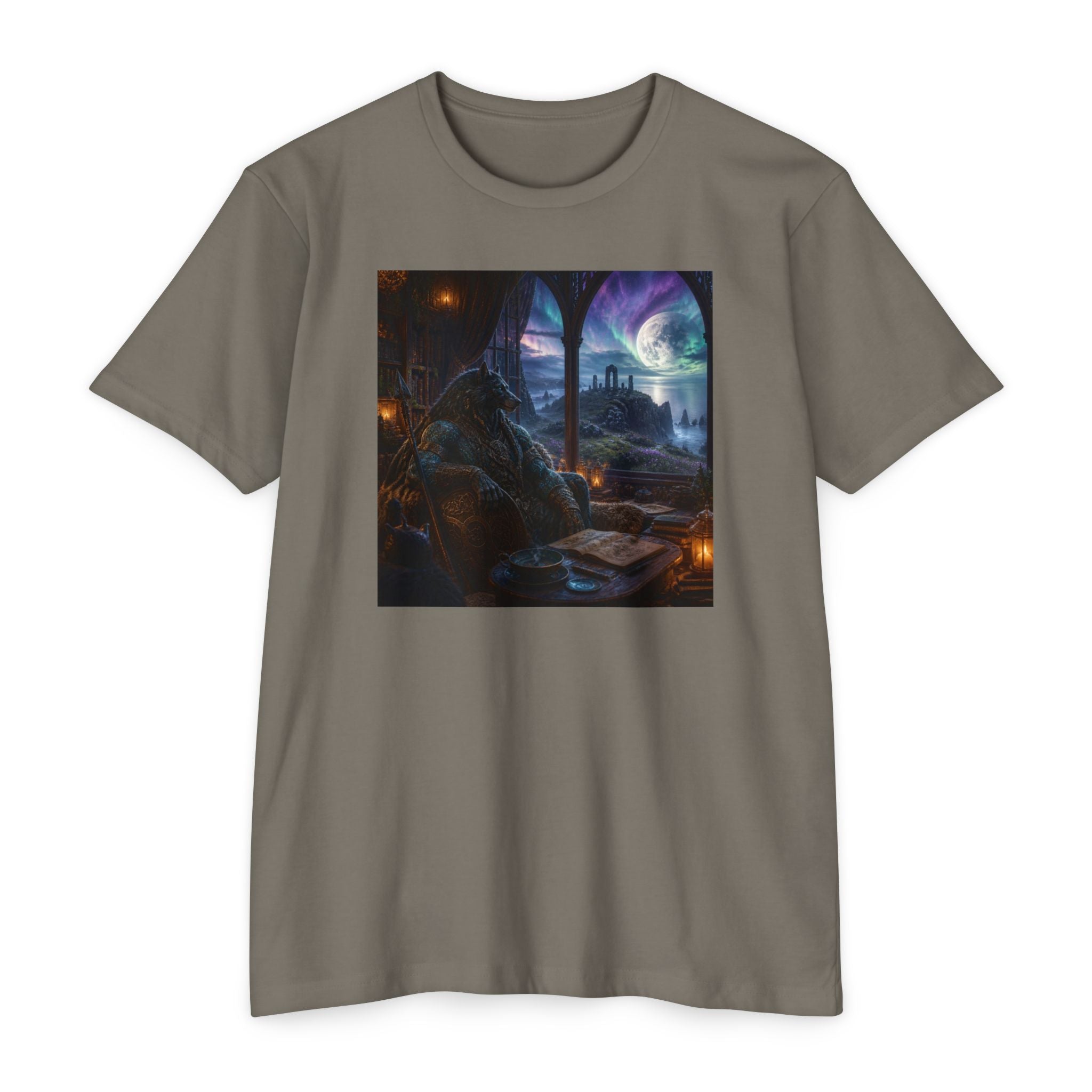 Fantasy Mage Scene T‑Shirt — Celtic Mystical Wizardry Night Graphic Tee