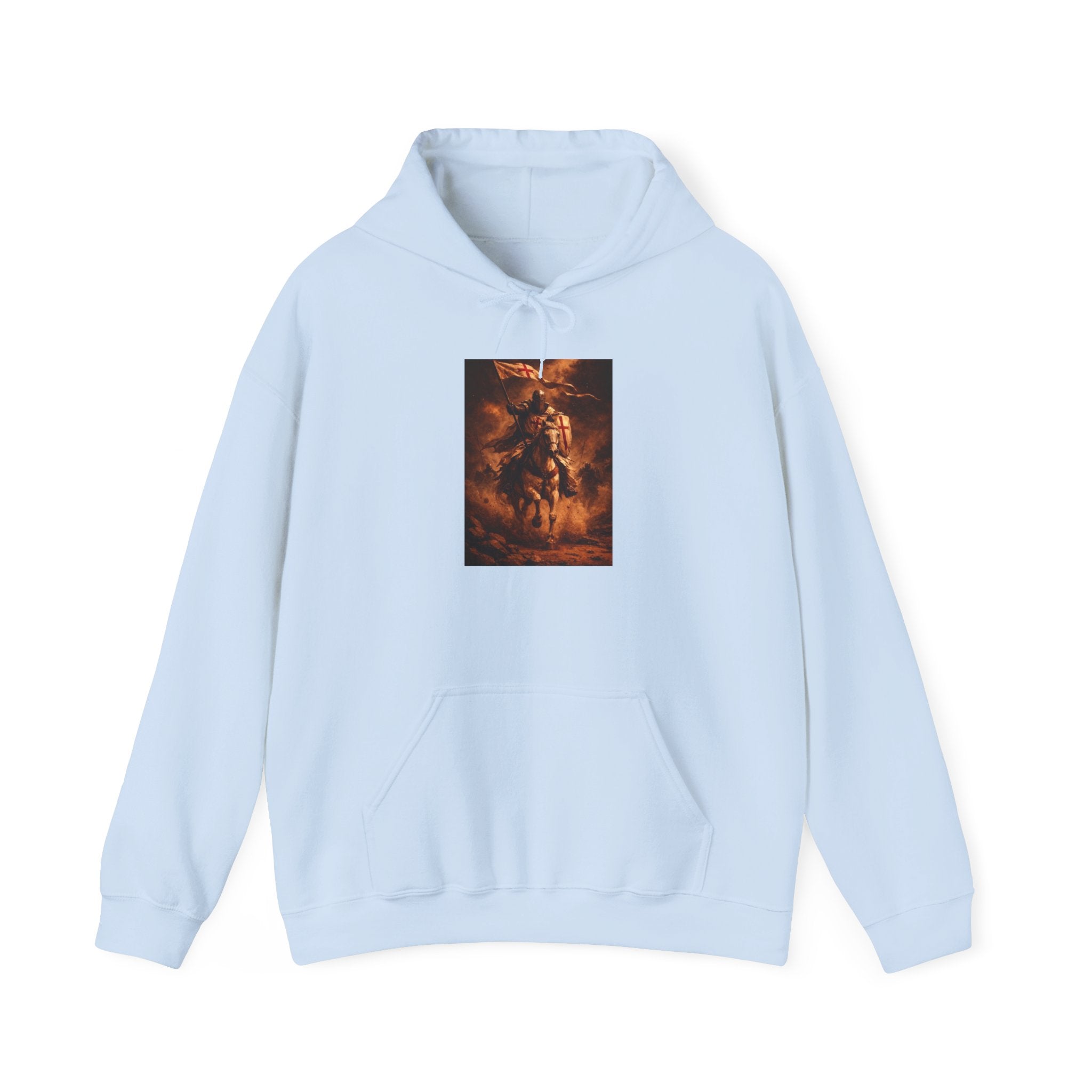 Mythic Rider Hoodie — Fiery Horseman  Templar Religious Graphic Sweatshirt