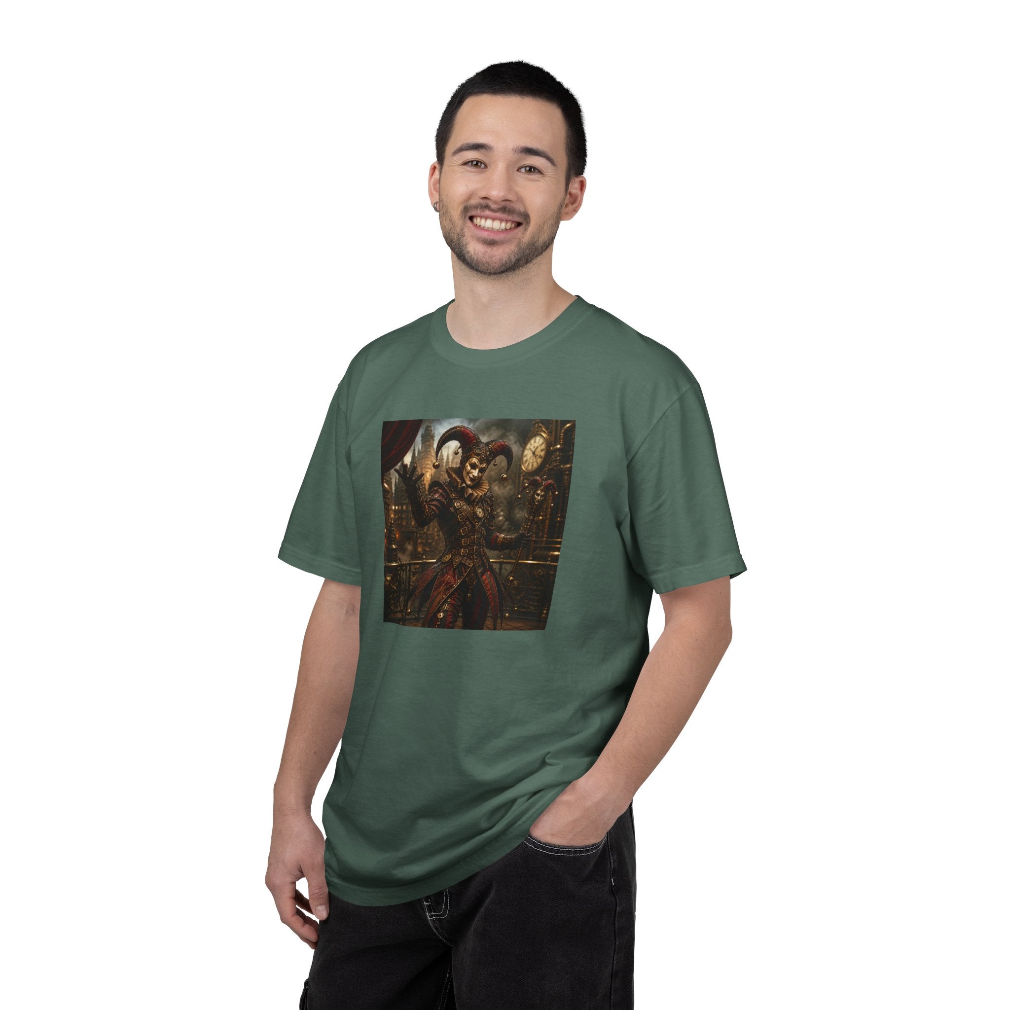 Steampunk Dark Carnival Jester Illustration Graphic T-Shirt