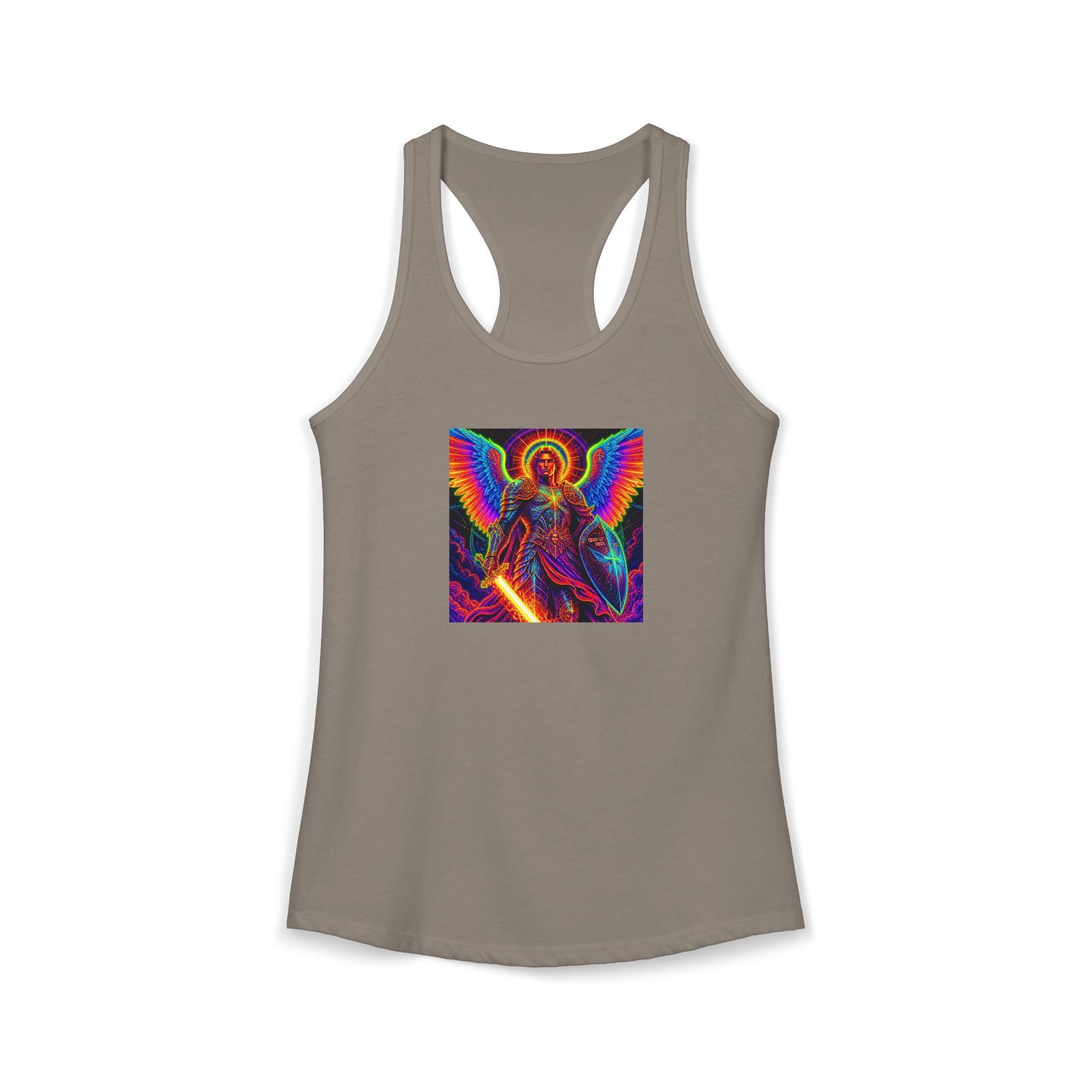 Neon St. Michael religious tank Women's Ideal Racerback Tank