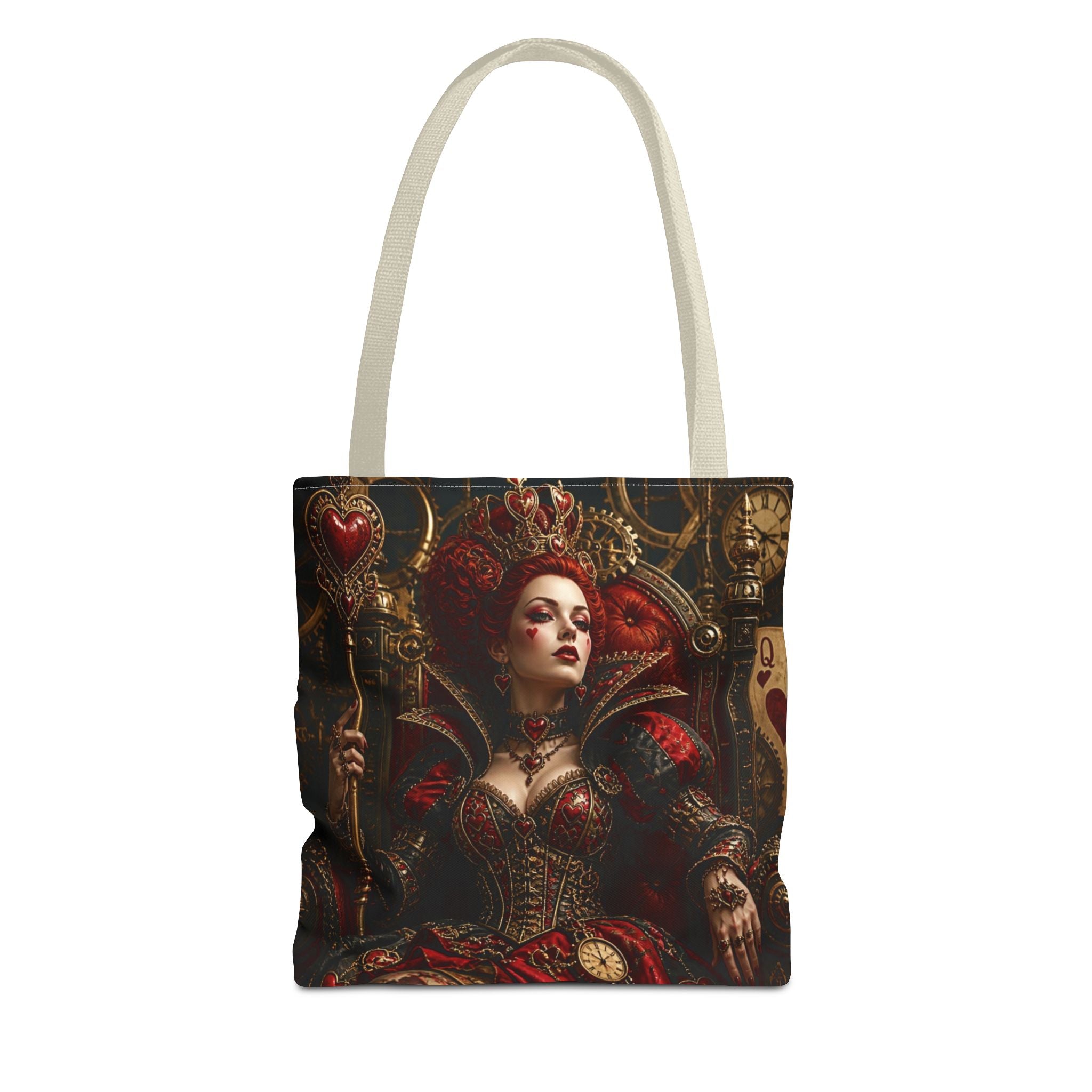Gothic Queen & Jester All-Over Print Tote Bag — Dark Fantasy  Steampunk Art Tote for Gothic Fashion & Cosplay