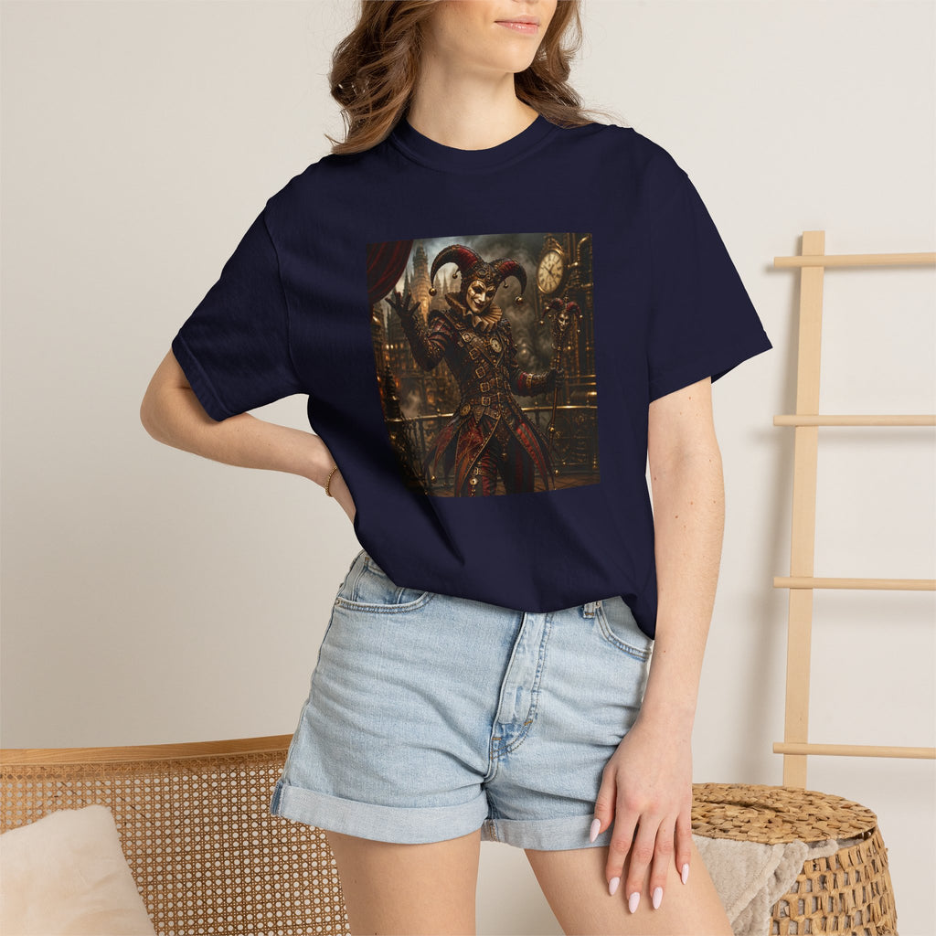 Steampunk Dark Carnival Jester Illustration Graphic T-Shirt