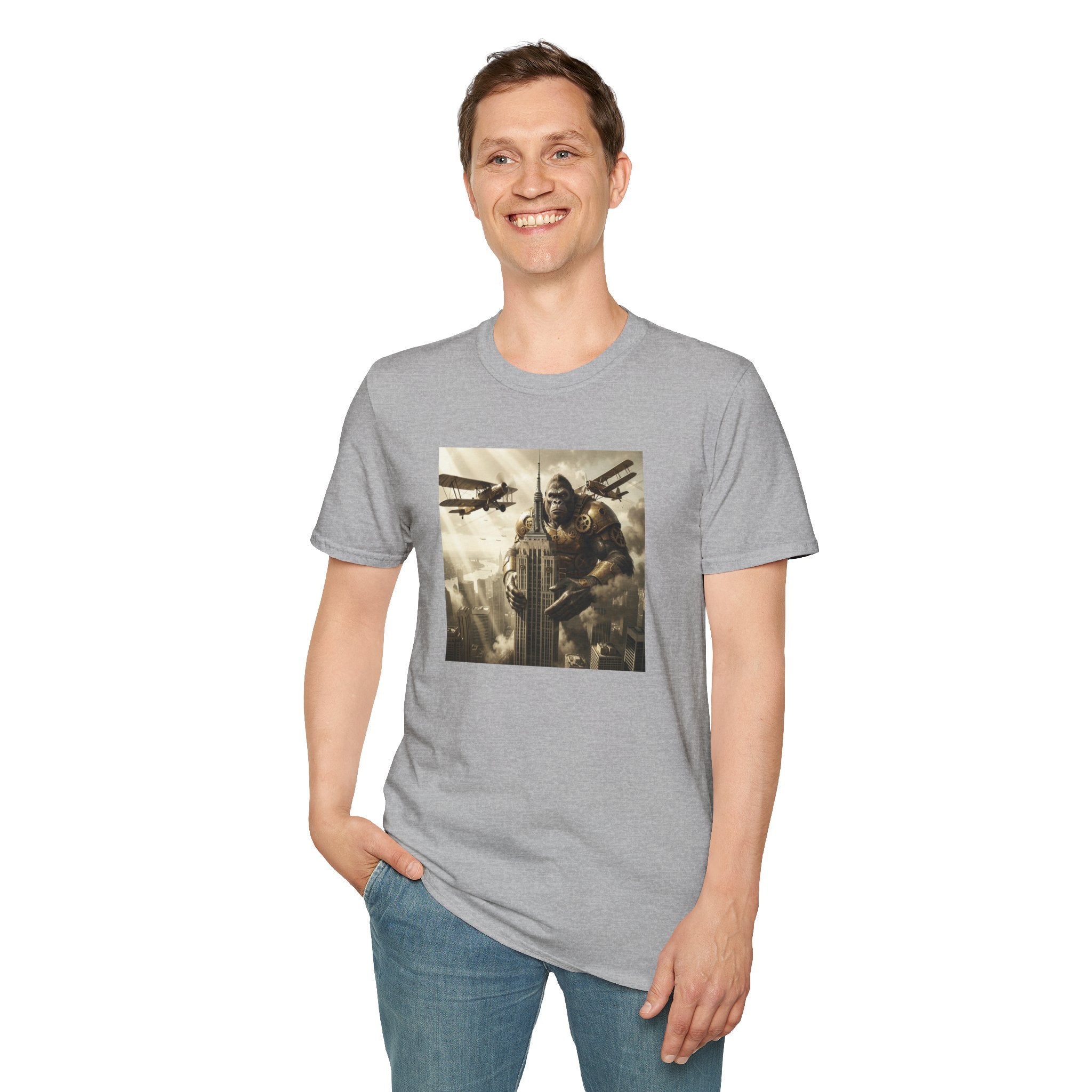 King Kong Cityscape T-Shirt — Vintage Ape vs Biplanes Graphic Tee