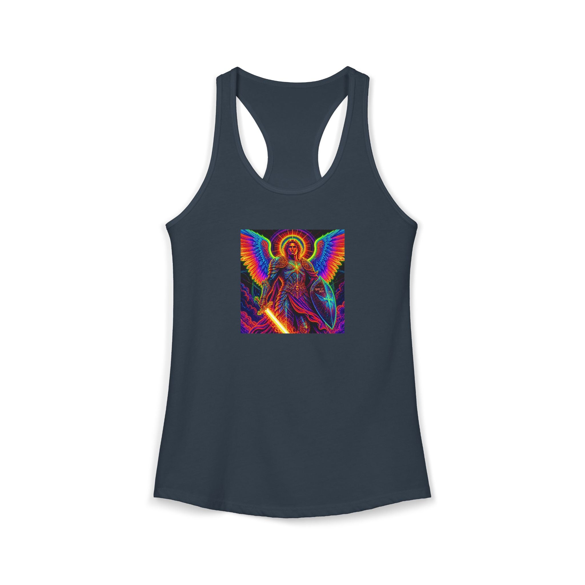 Neon St. Michael religious tank Women's Ideal Racerback Tank